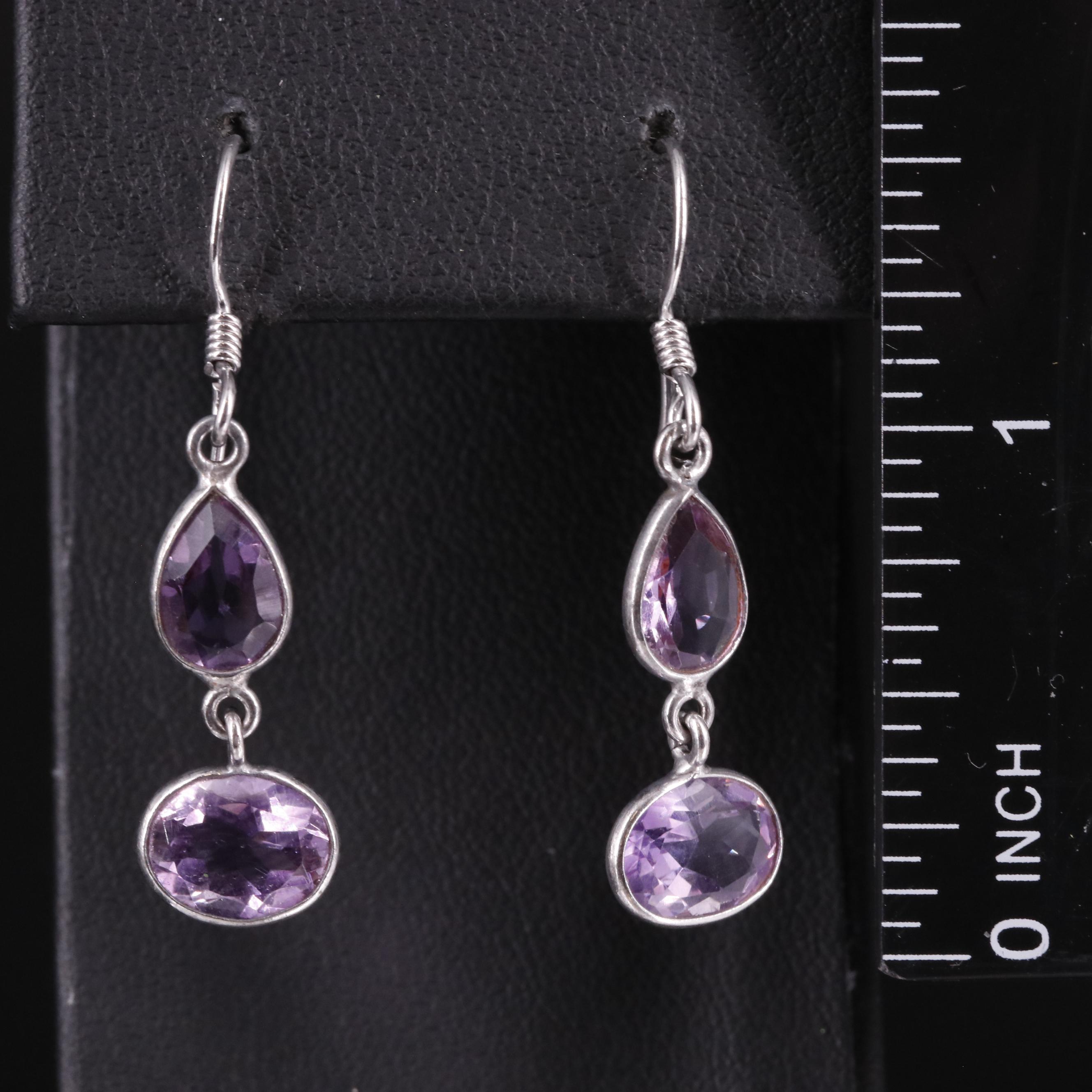 Sterling Amethyst Drop Earrings