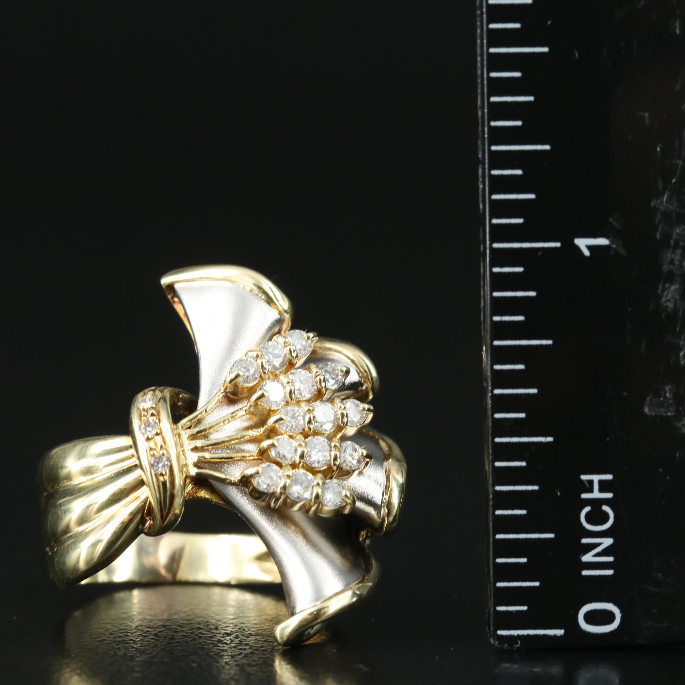 18K and Platinum 0.55 CTW Diamond Fan Ring