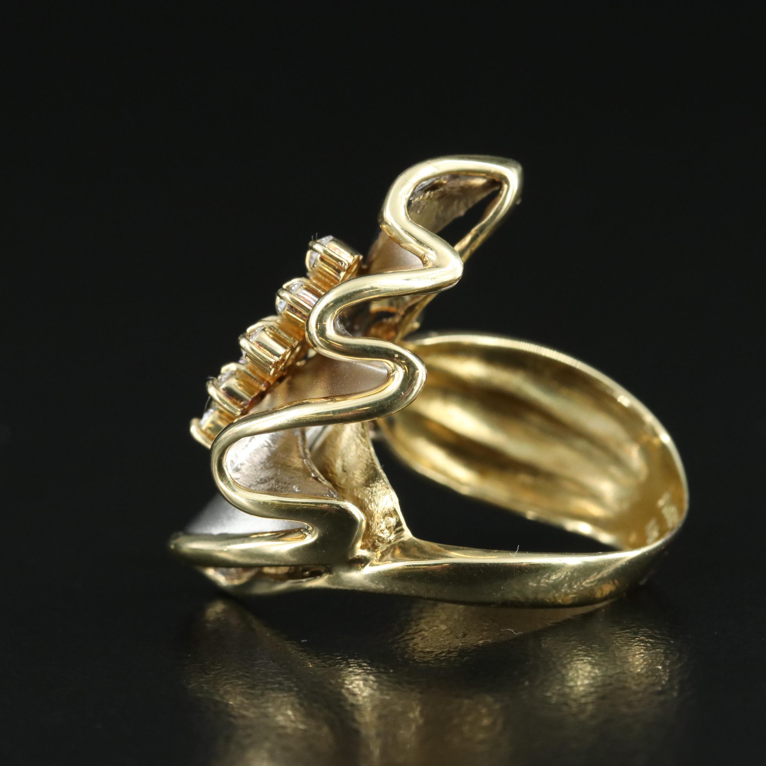 18K and Platinum 0.55 CTW Diamond Fan Ring