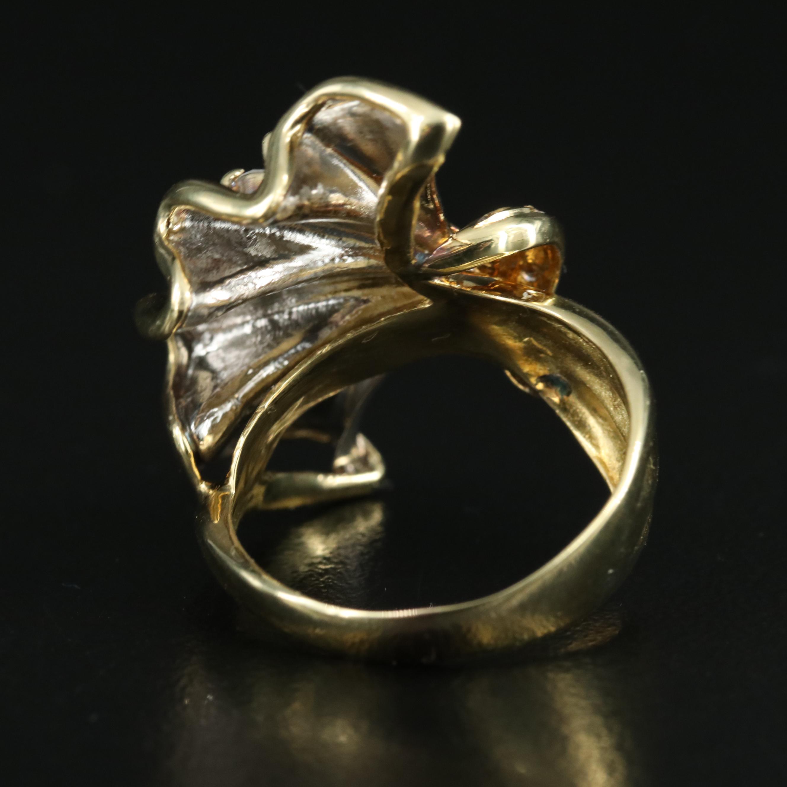 18K and Platinum 0.55 CTW Diamond Fan Ring