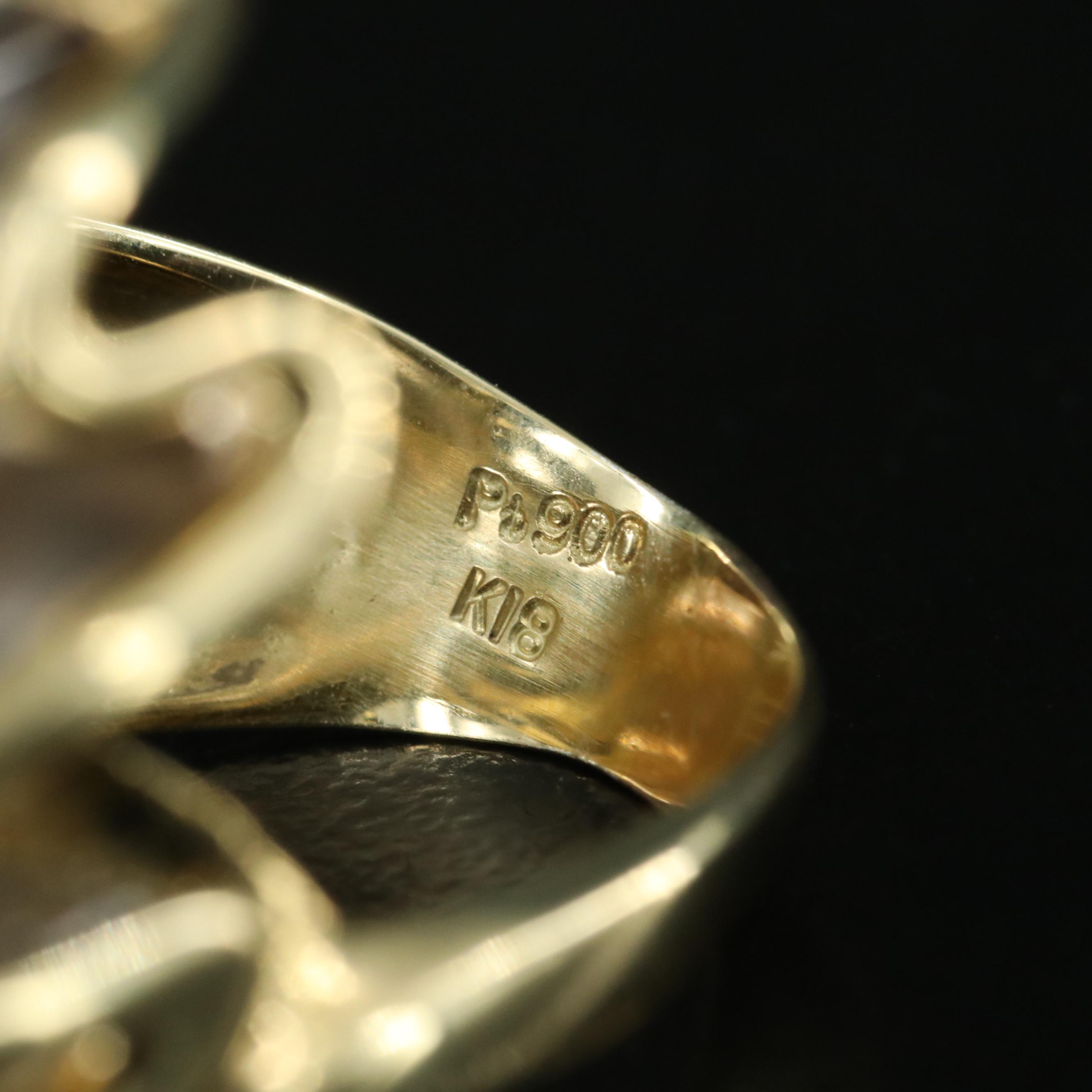 18K and Platinum 0.55 CTW Diamond Fan Ring