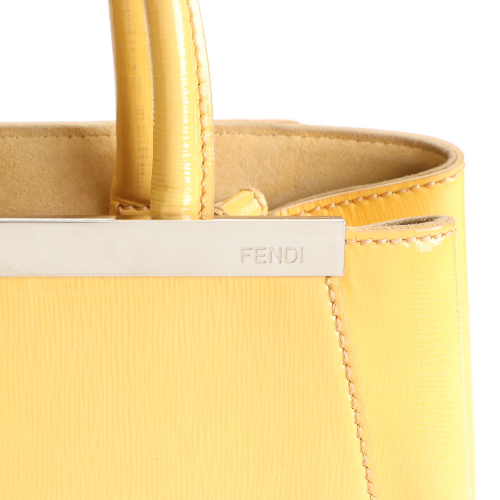 Fendi Petite 2Jours Patent Saffiano Leather Top Handle Bag