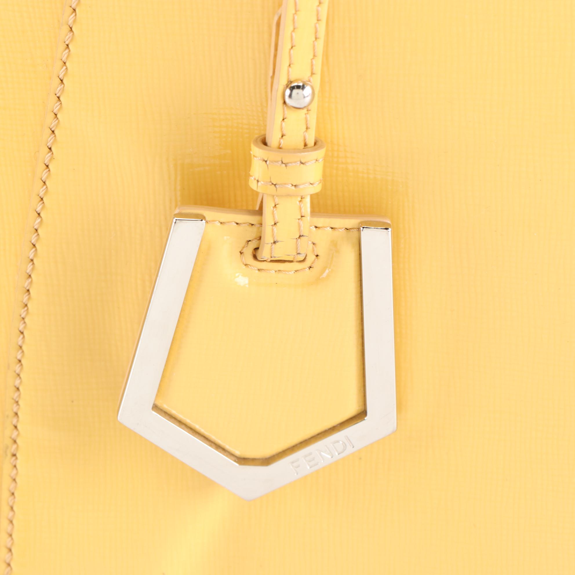 Fendi Petite 2Jours Patent Saffiano Leather Top Handle Bag