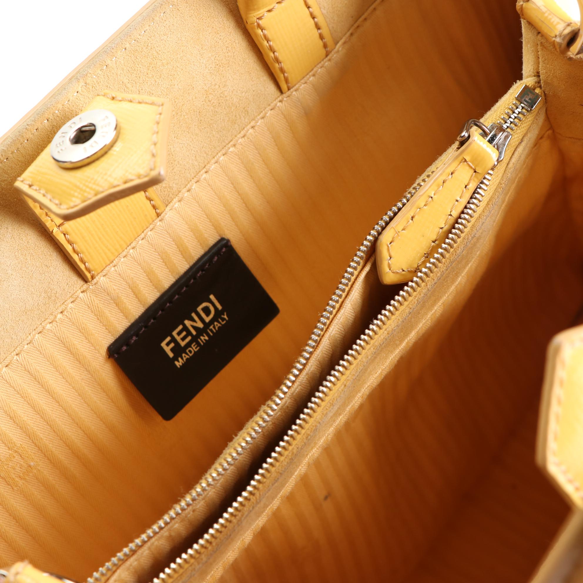 Fendi Petite 2Jours Patent Saffiano Leather Top Handle Bag