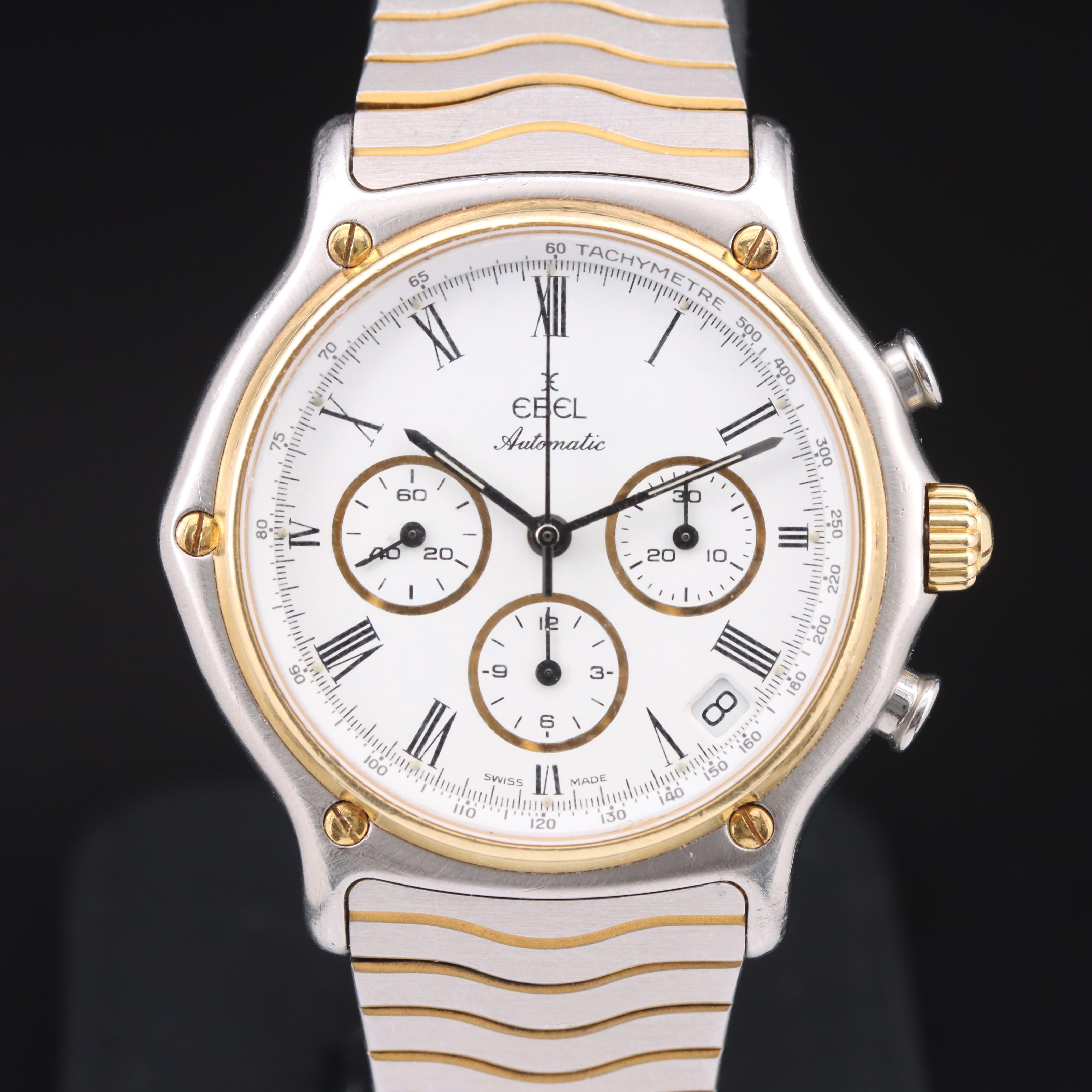 18K and Stainless Steel Ebel 1911 Automatic Chronograph "El Primero" Watch