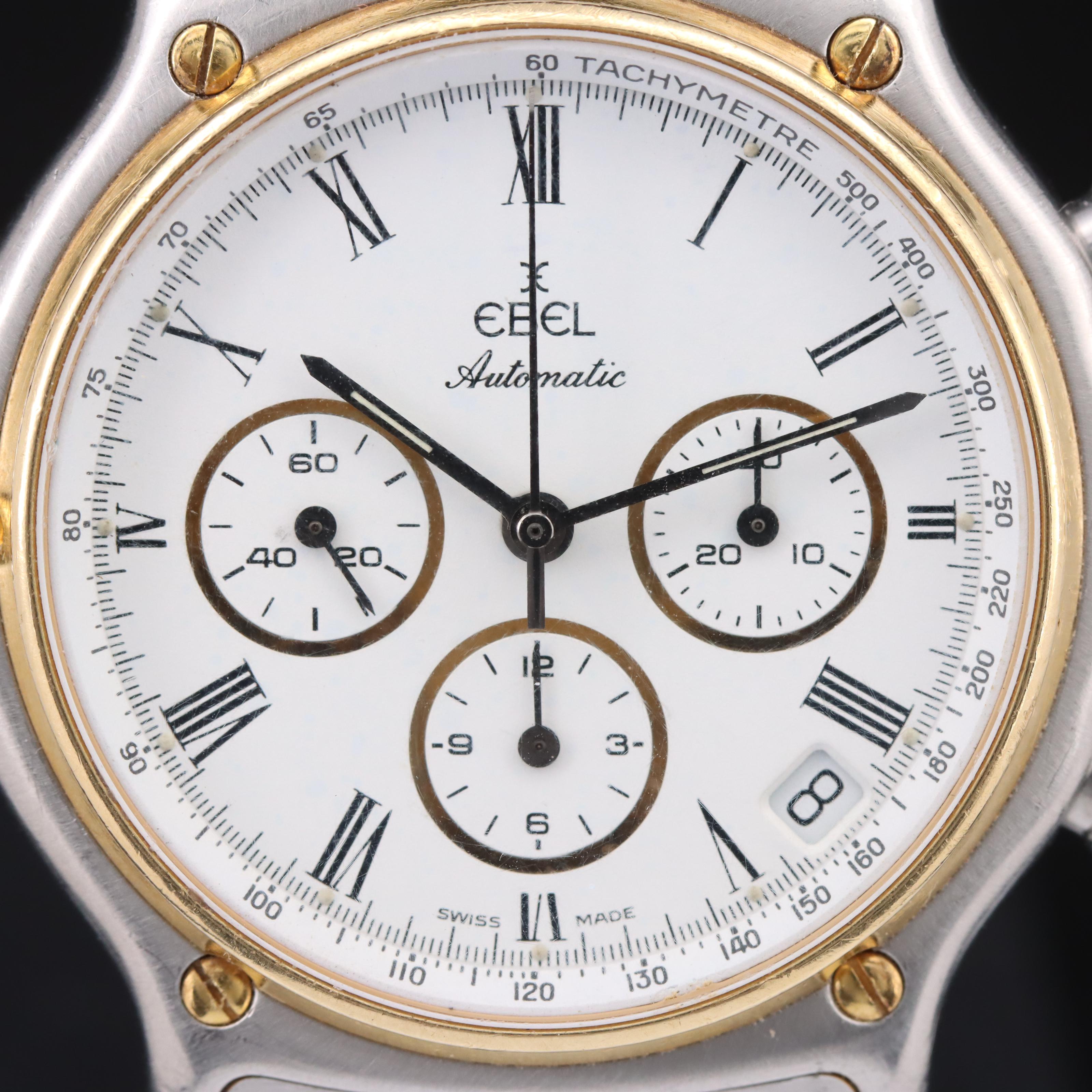 18K and Stainless Steel Ebel 1911 Automatic Chronograph "El Primero" Watch