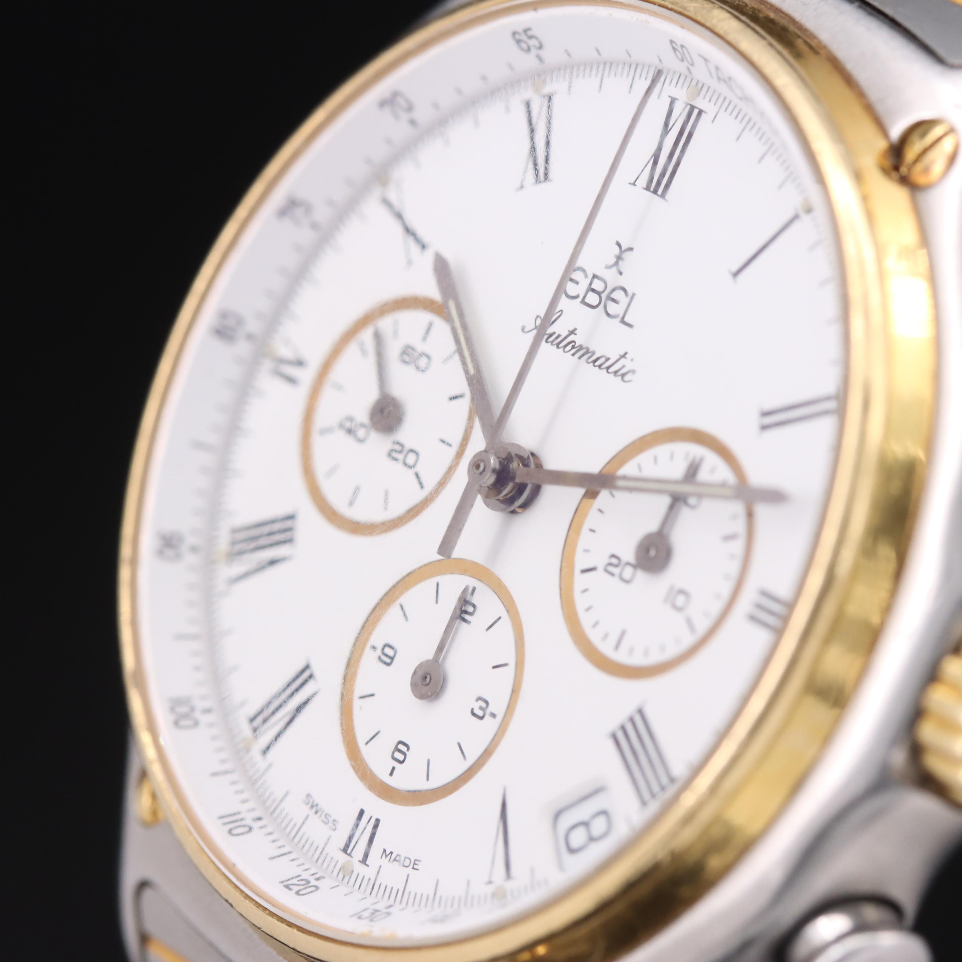 18K and Stainless Steel Ebel 1911 Automatic Chronograph "El Primero" Watch