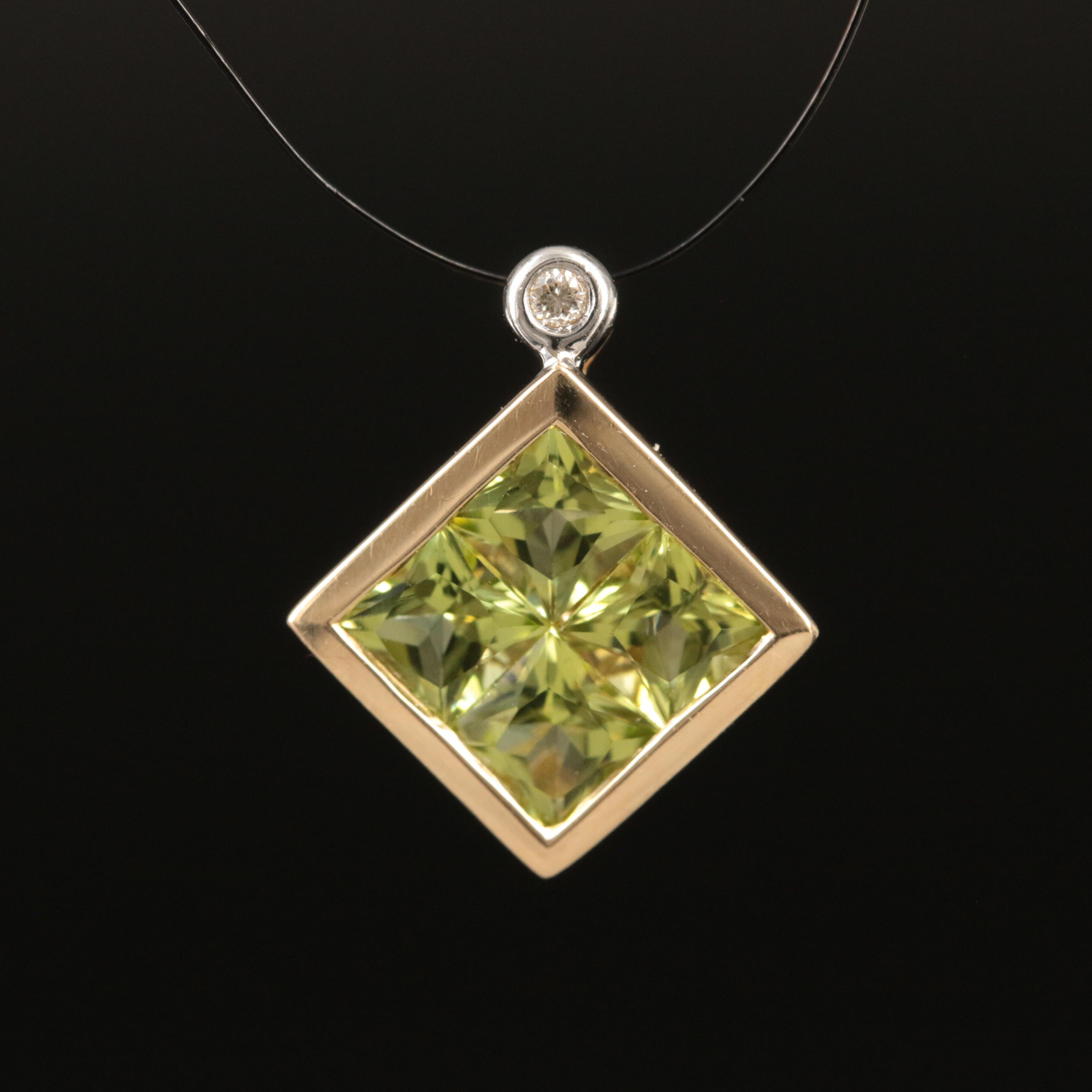 14K Peridot Pendant