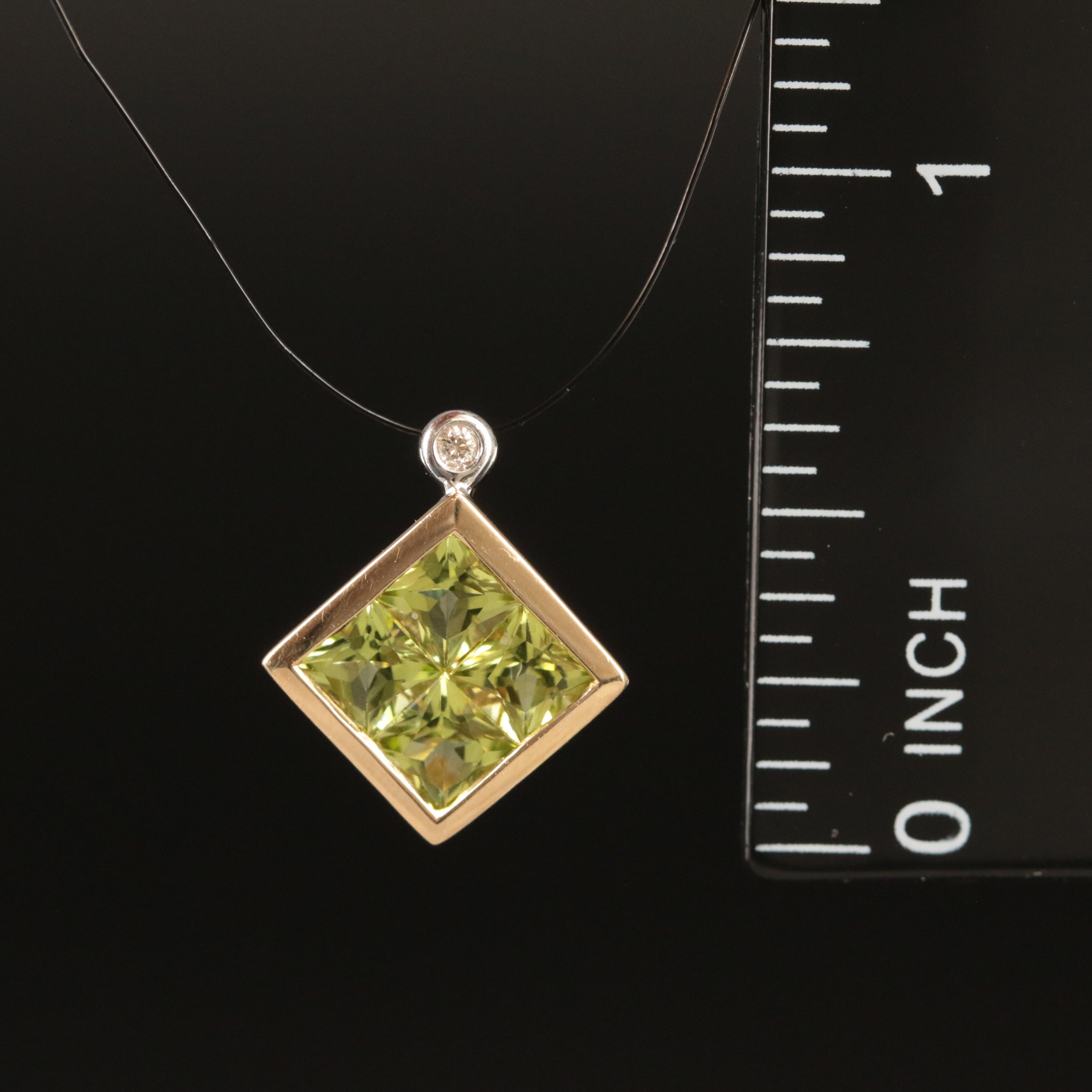 14K Peridot Pendant