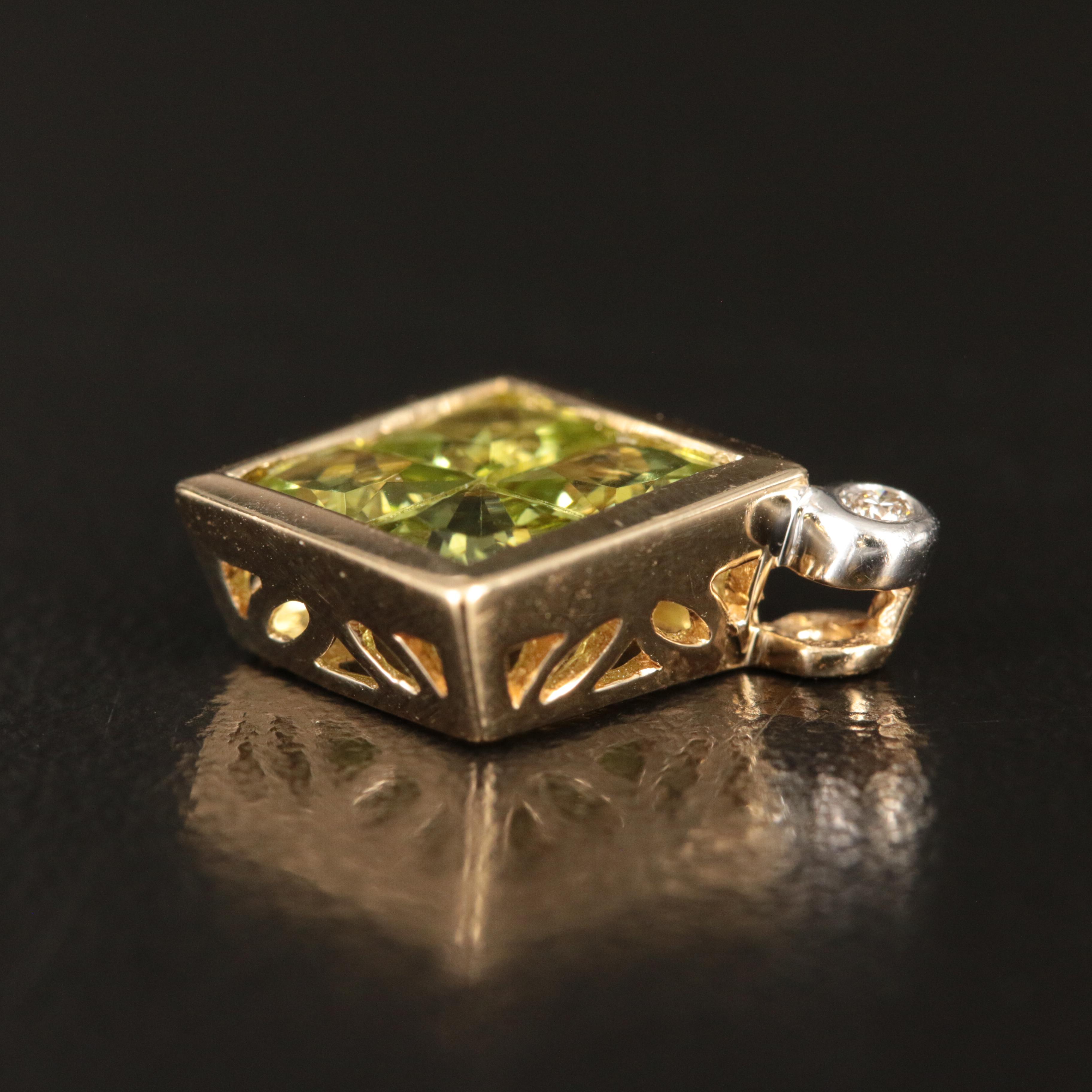 14K Peridot Pendant