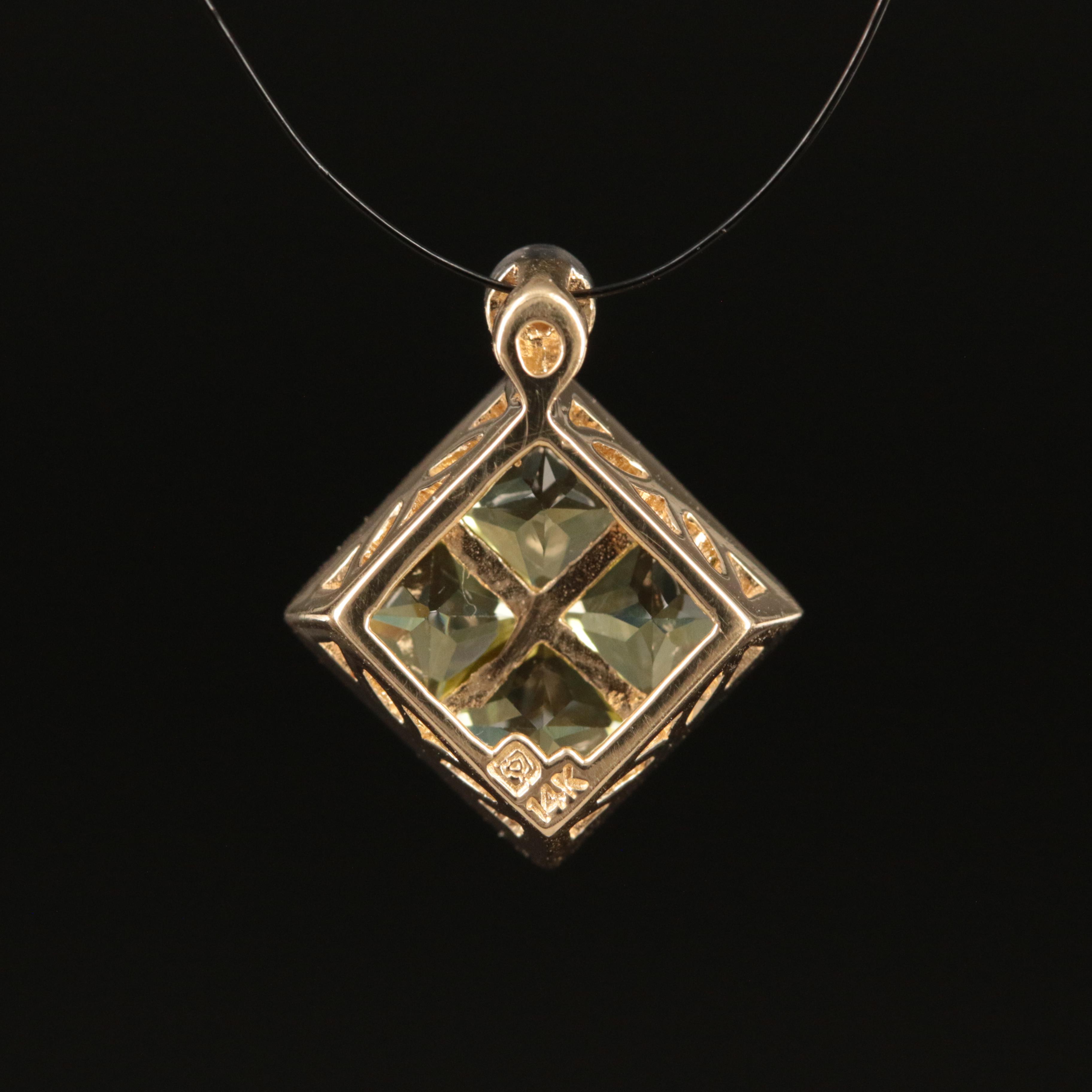 14K Peridot Pendant