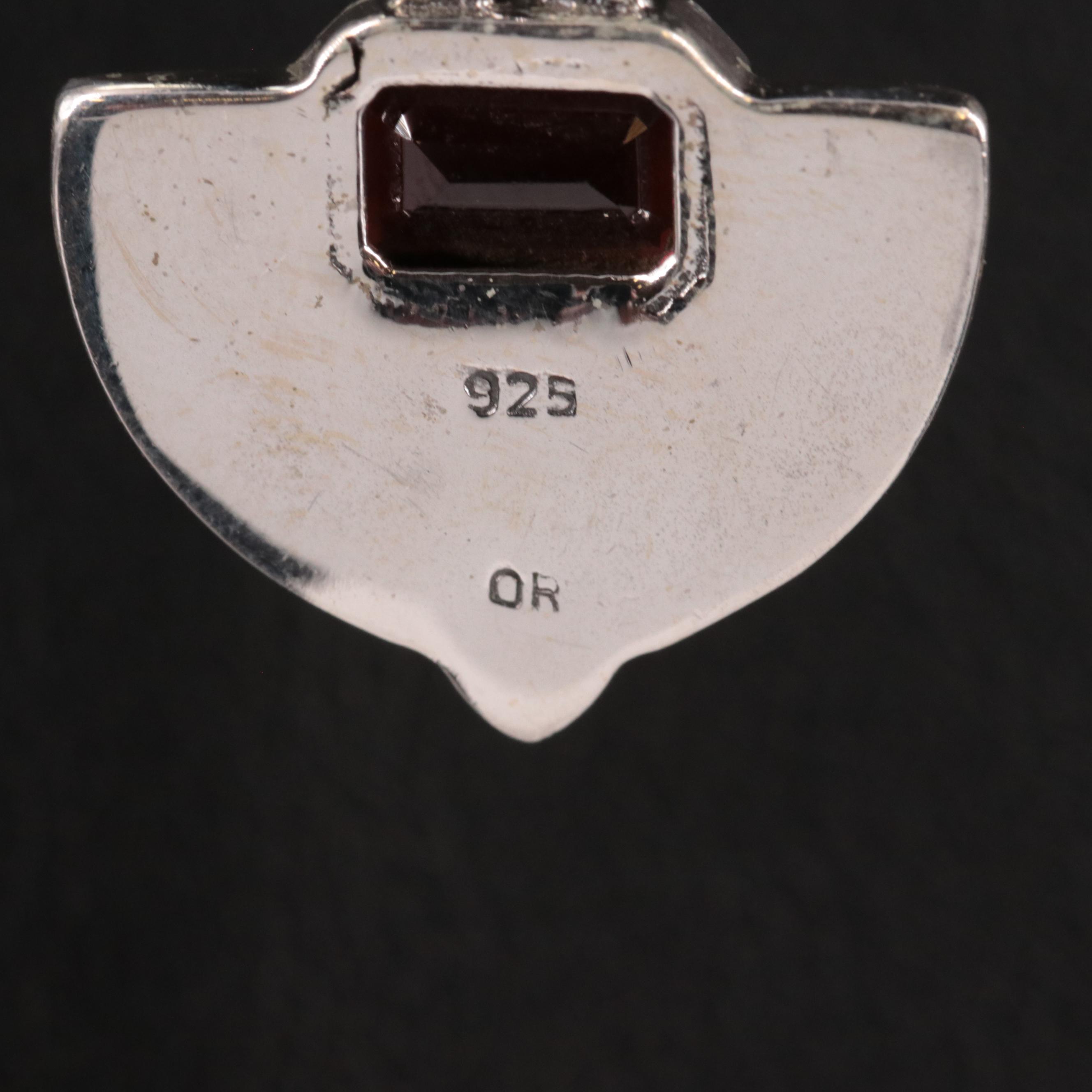 Sterling Garnet Drop Earrings