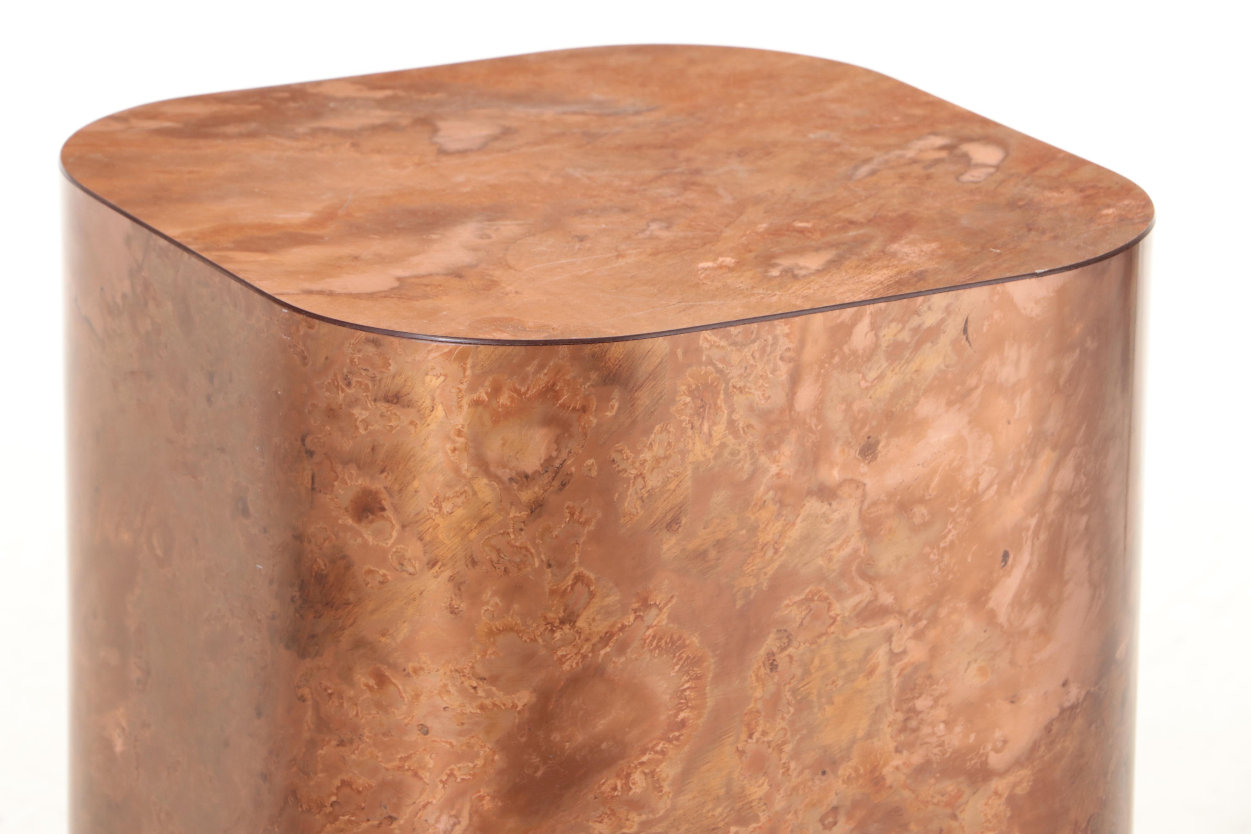 Modernist Style Copper-Finished Laminate Pedestal