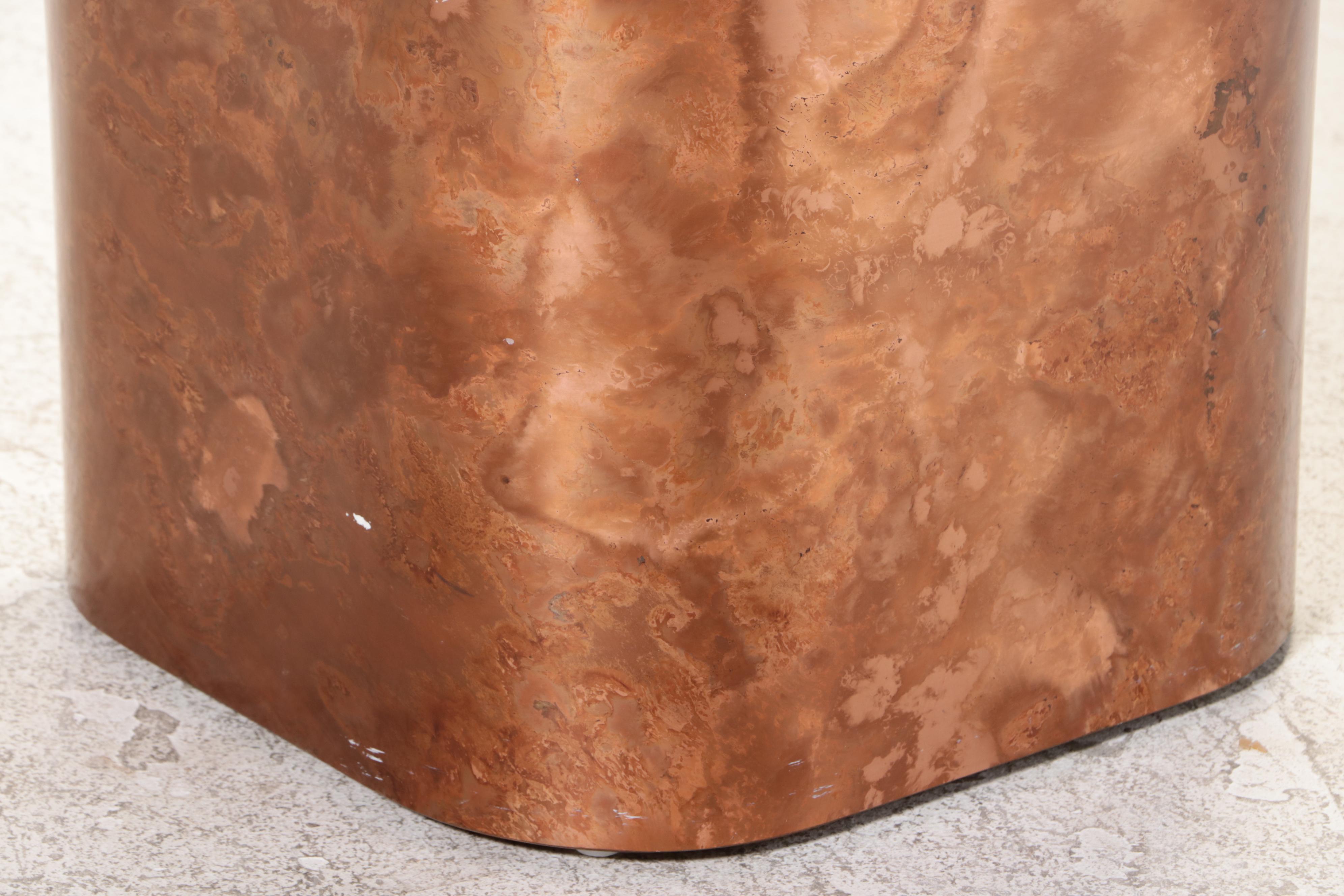 Modernist Style Copper-Finished Laminate Pedestal