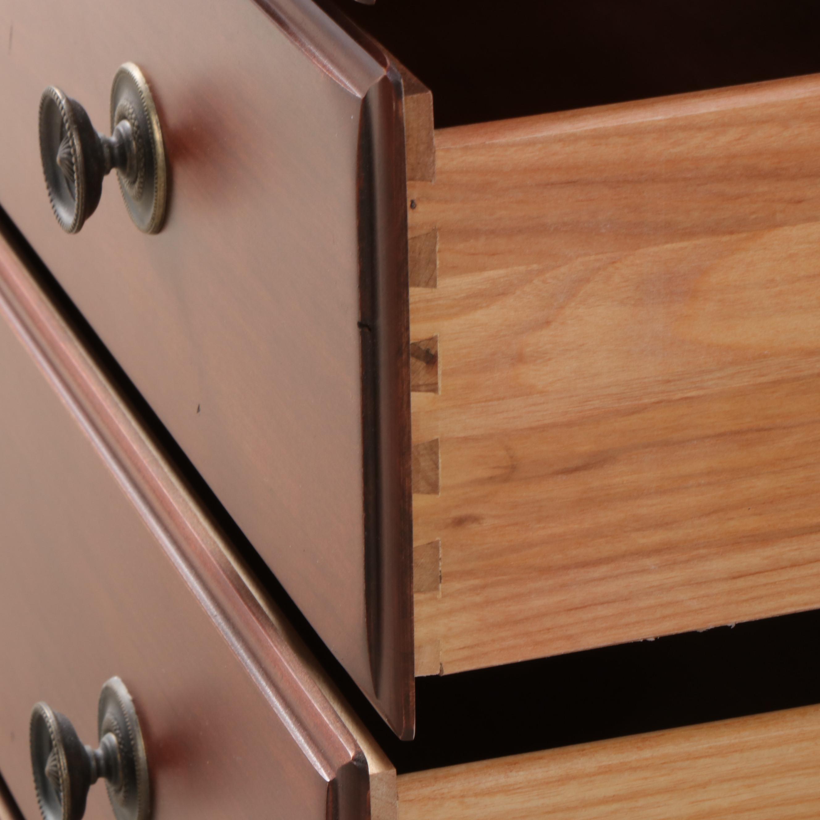 Neoclassical Style Wooden Dresser and Mirror