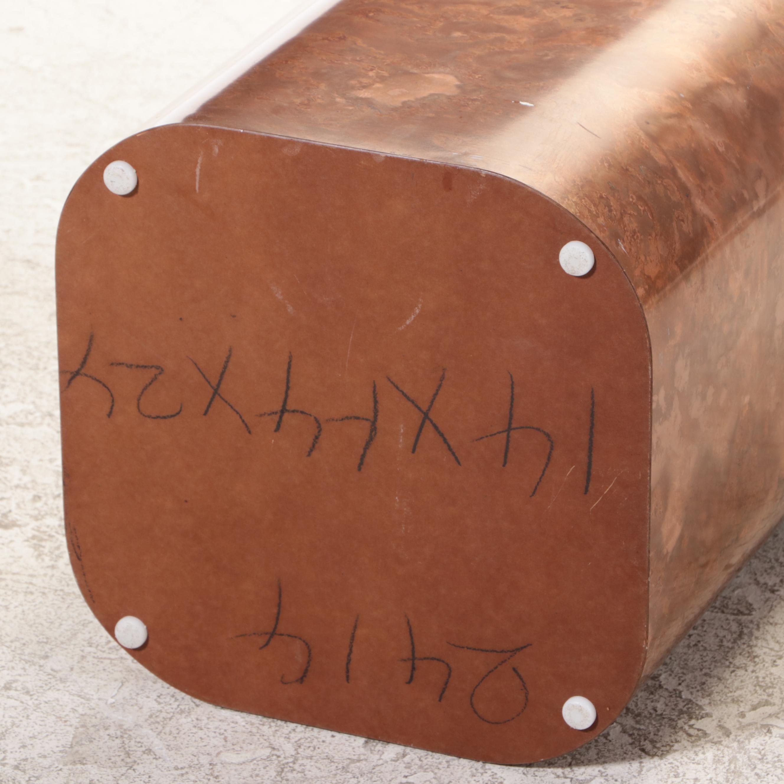 Modernist Style Copper-Finished Laminate Pedestal