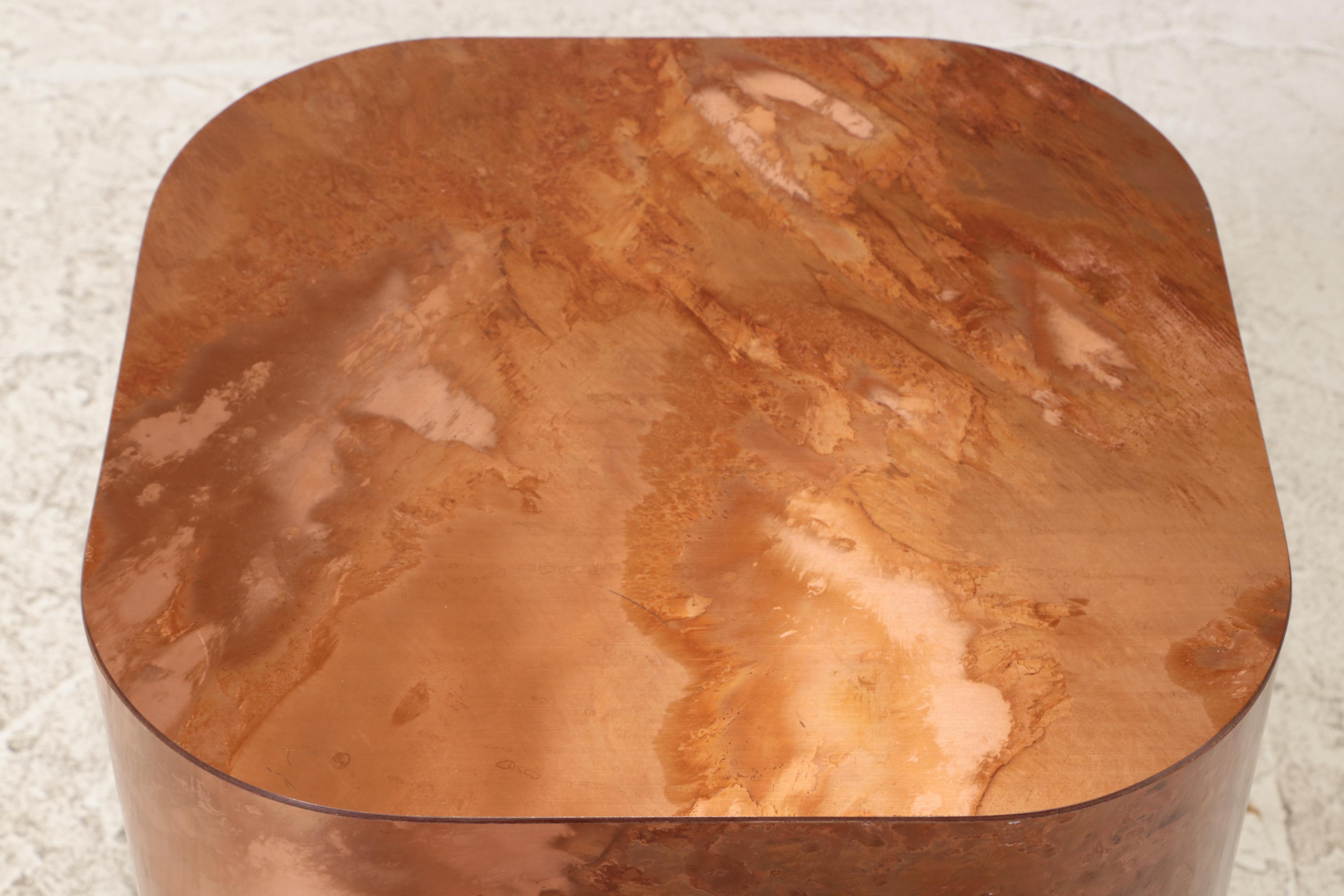 Modernist Style Copper-Finished Laminate Pedestal