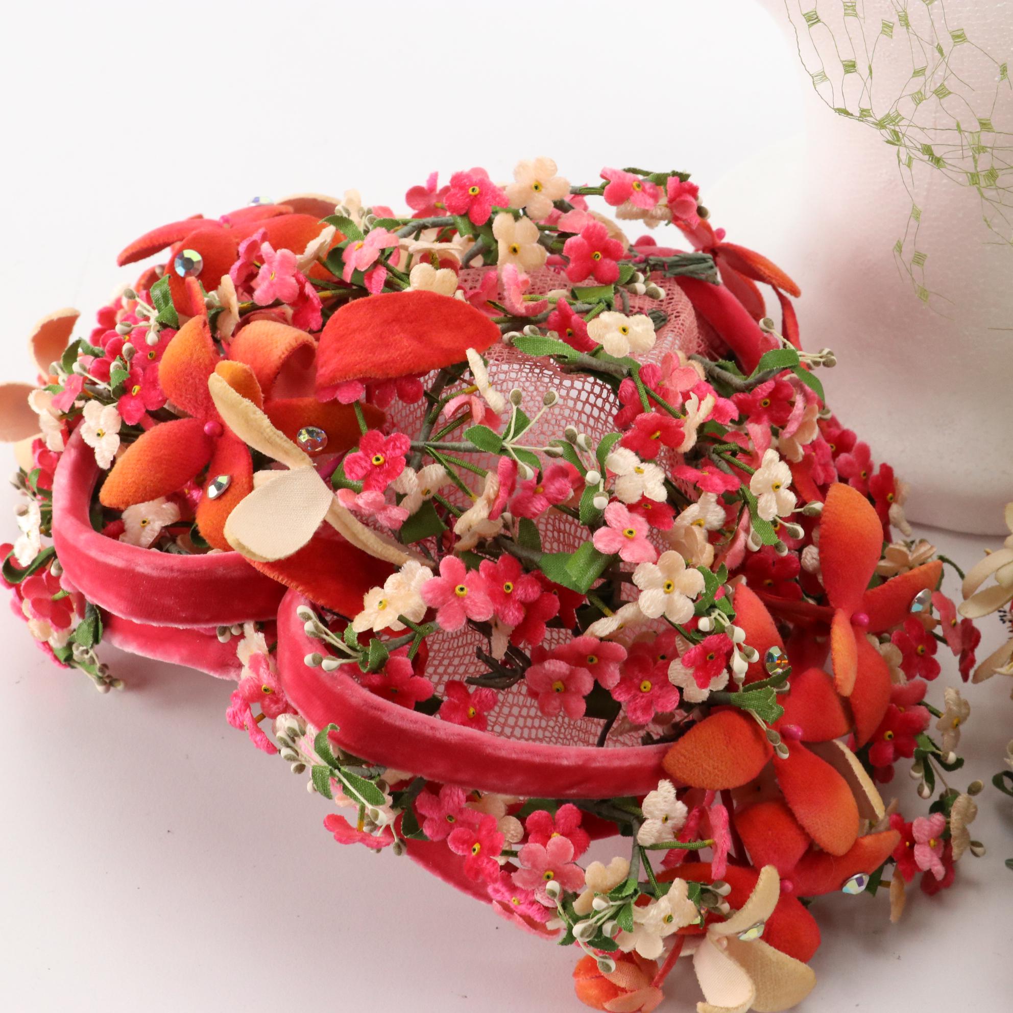 Trebor, Toppettes and Other Floral Hats, Mid-20th Century