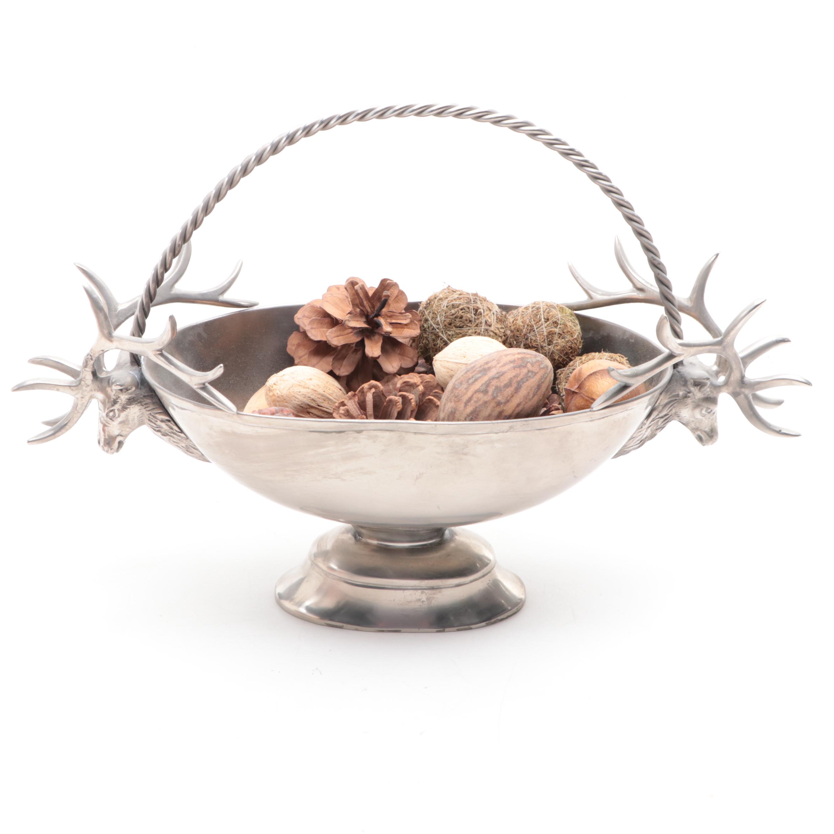 Stags Head Metal Centerpiece Bowl, Copper Tray, and More