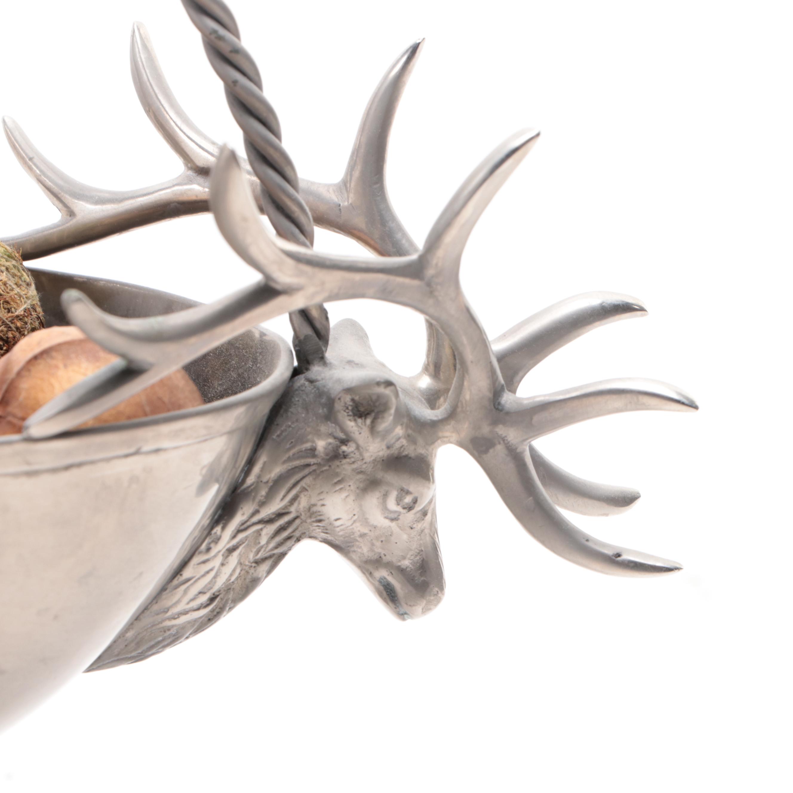 Stags Head Metal Centerpiece Bowl, Copper Tray, and More