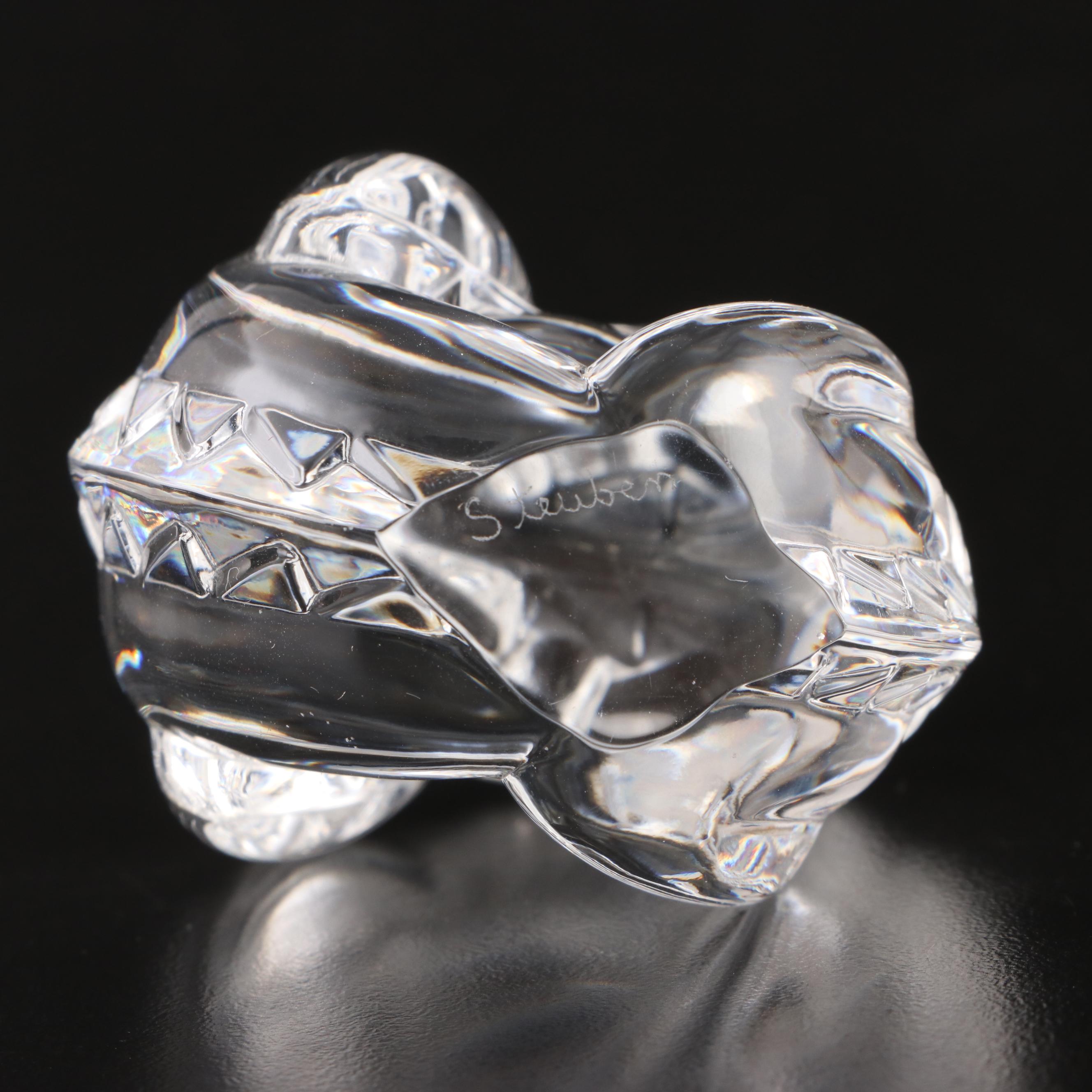 Steuben Art Glass "Dragon" Hand Cooler Designed by Lloyd Atkins