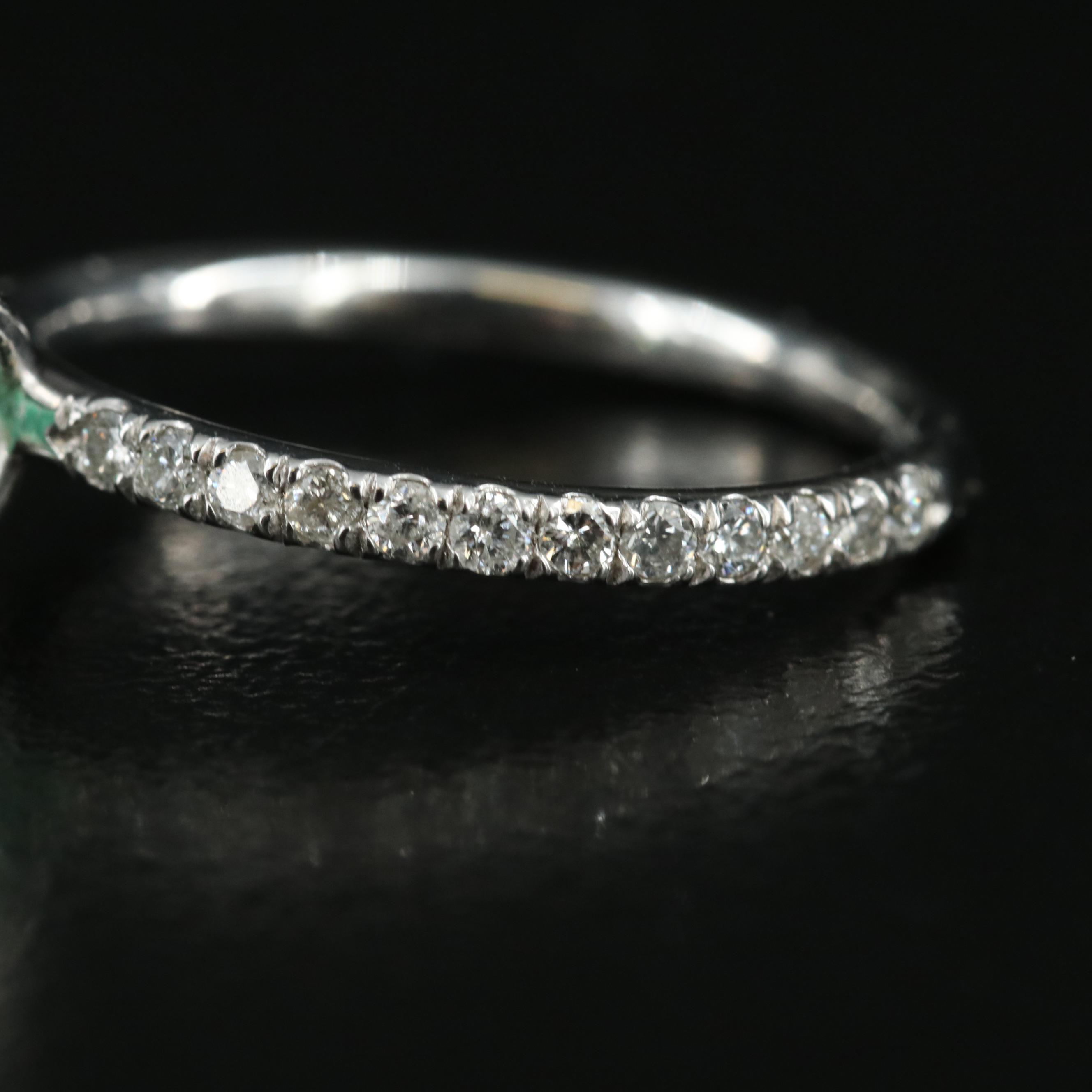 14K 1.22 CT Emerald and Diamond Ring