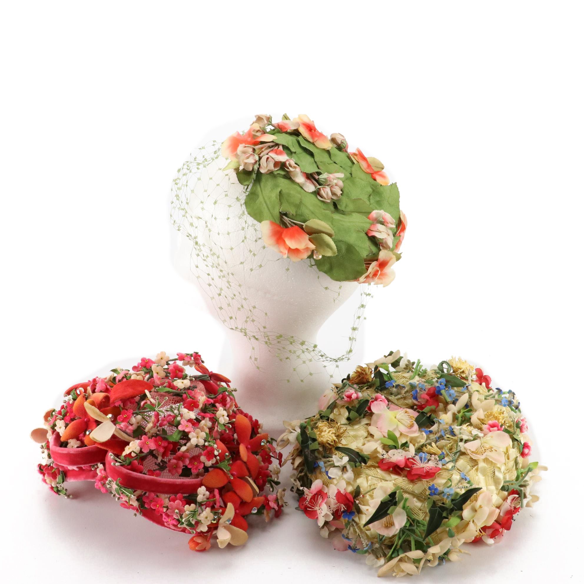 Trebor, Toppettes and Other Floral Hats, Mid-20th Century