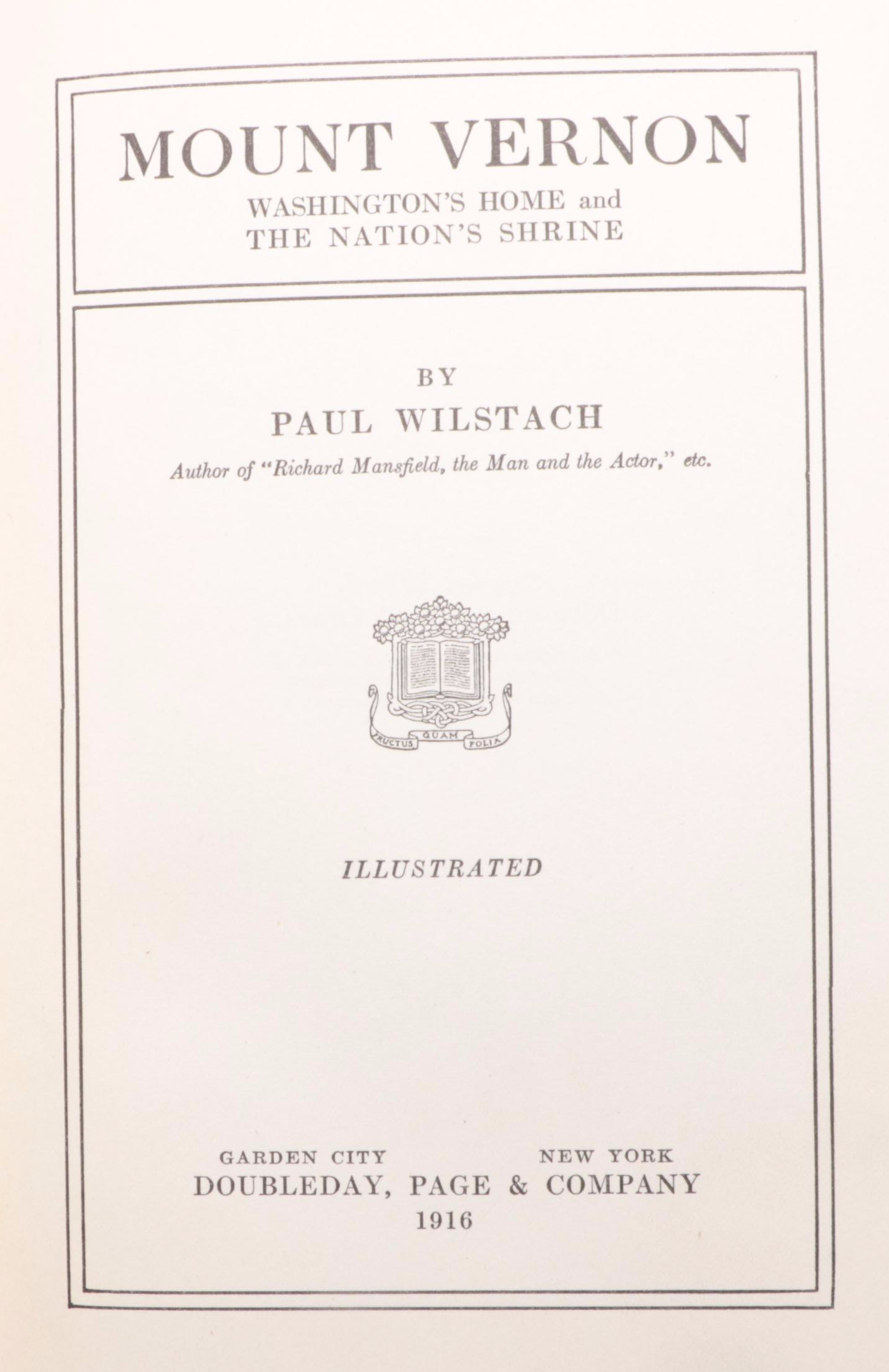 "Mount Vernon: Washington's Home" by Paul Wilstach and More Nonfiction Books