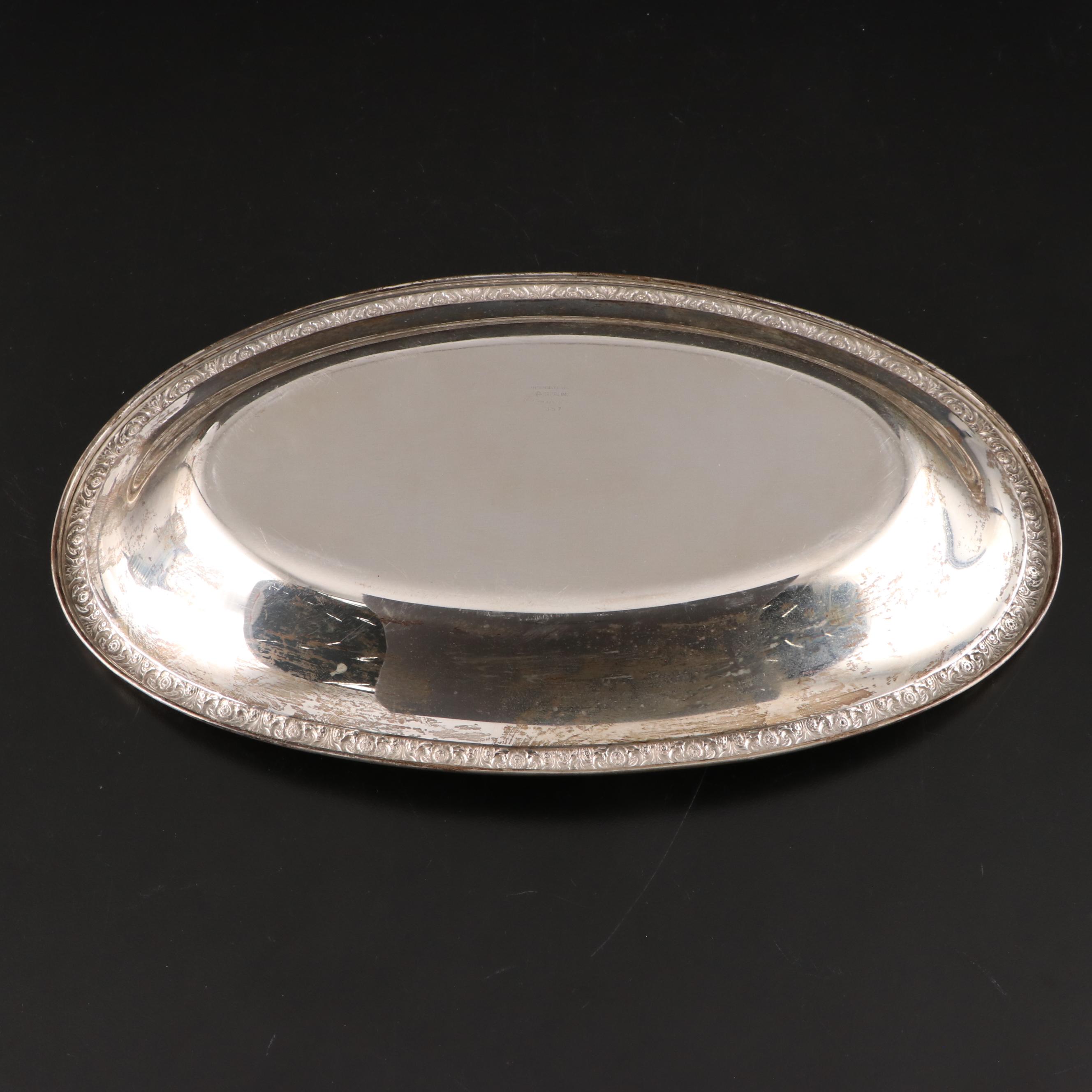 International and Gorham Sterling Silver Bread Trays with 900 Silver Bowl