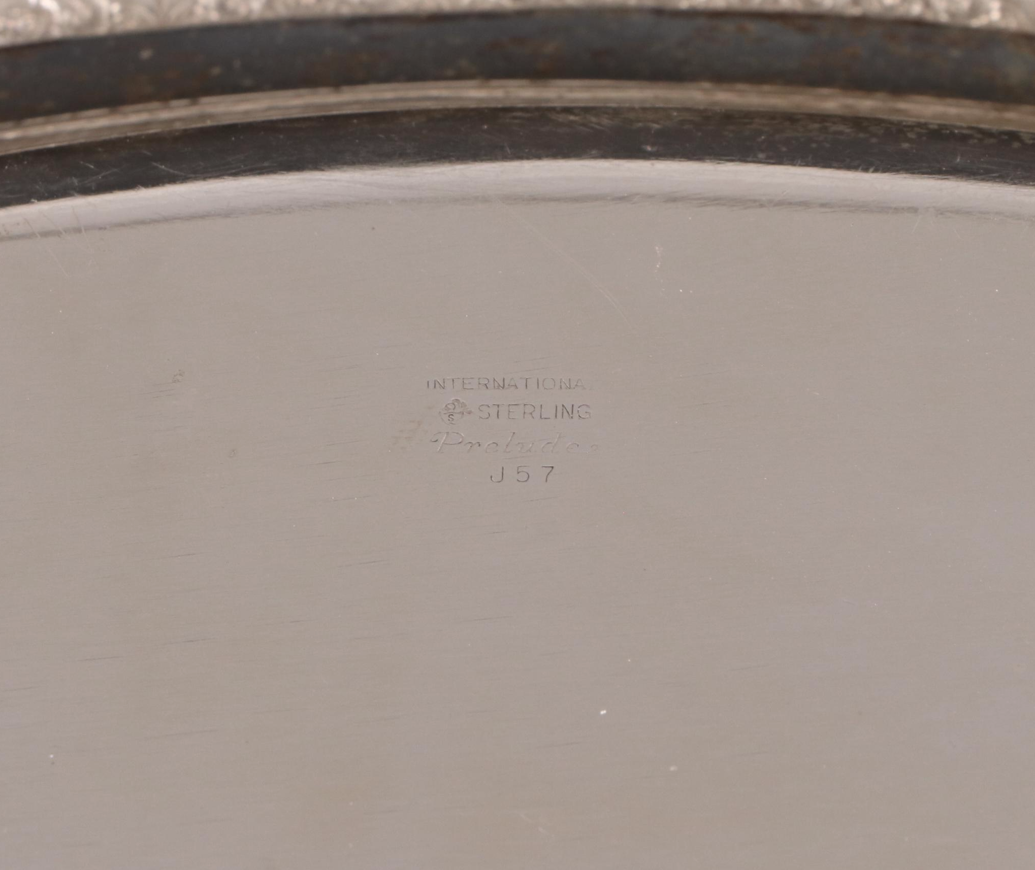 International and Gorham Sterling Silver Bread Trays with 900 Silver Bowl