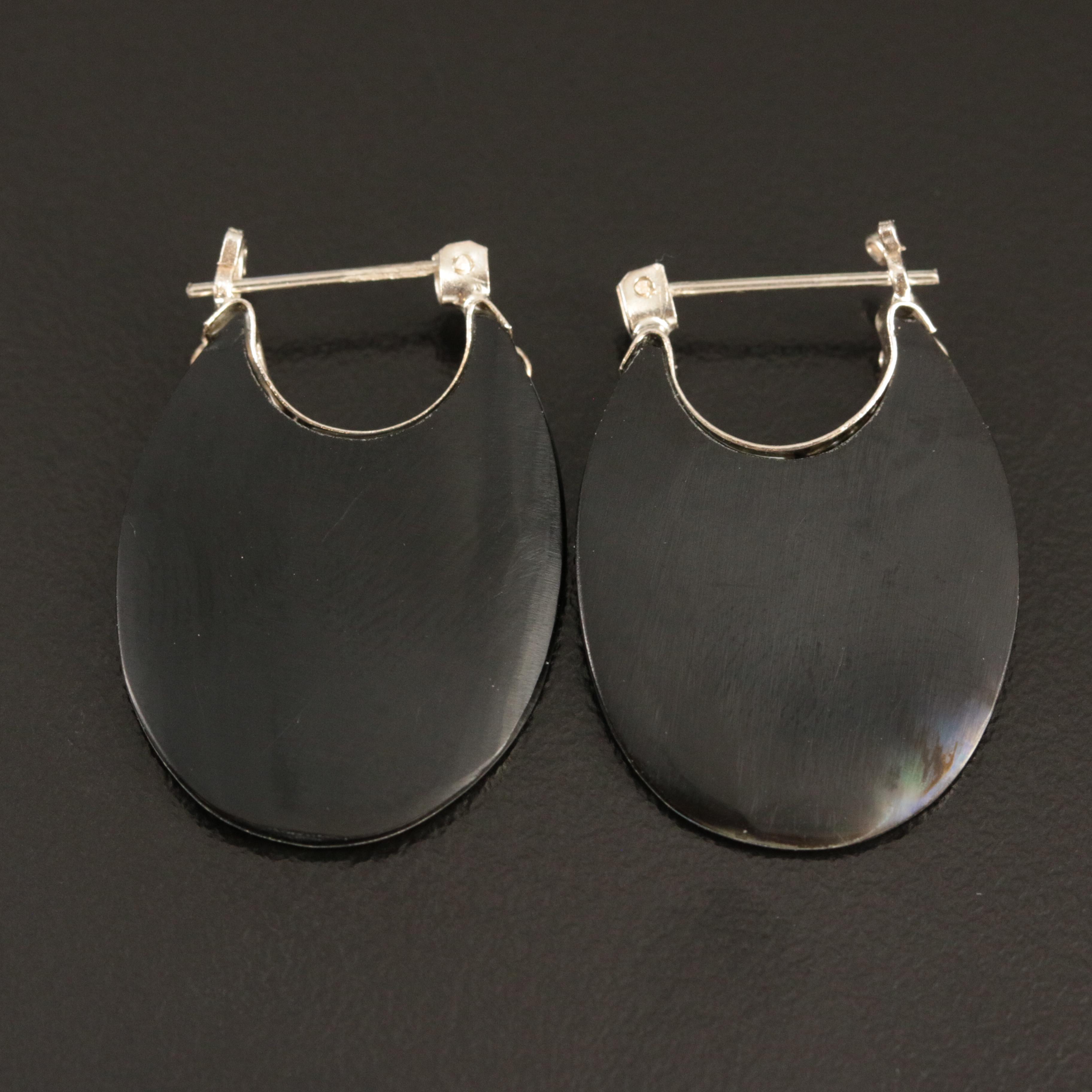 Abalone Bangle and Sterling Hoop Earrings