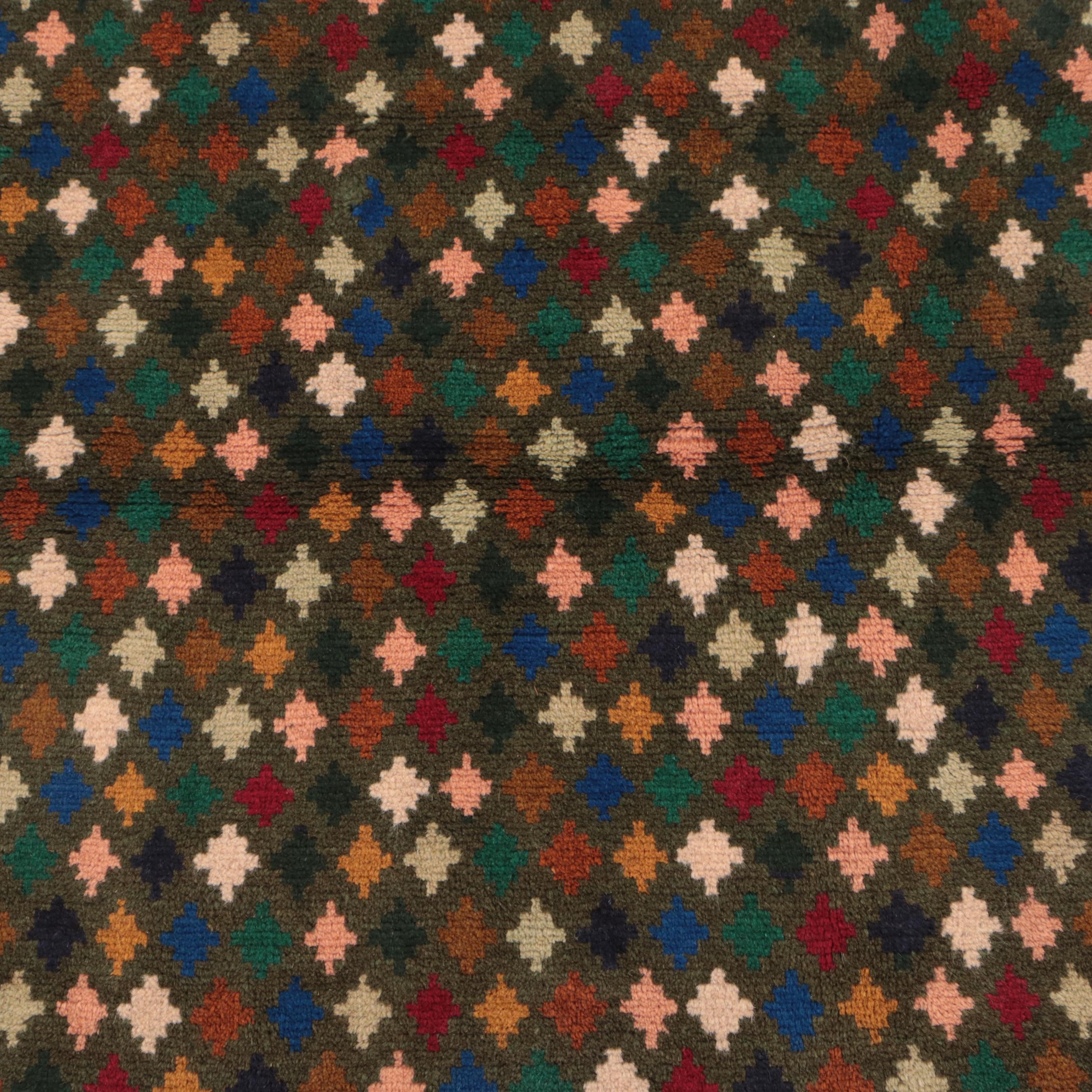 3'2 x 4'8 Hand-Knotted Afghan Baluch Accent Rug