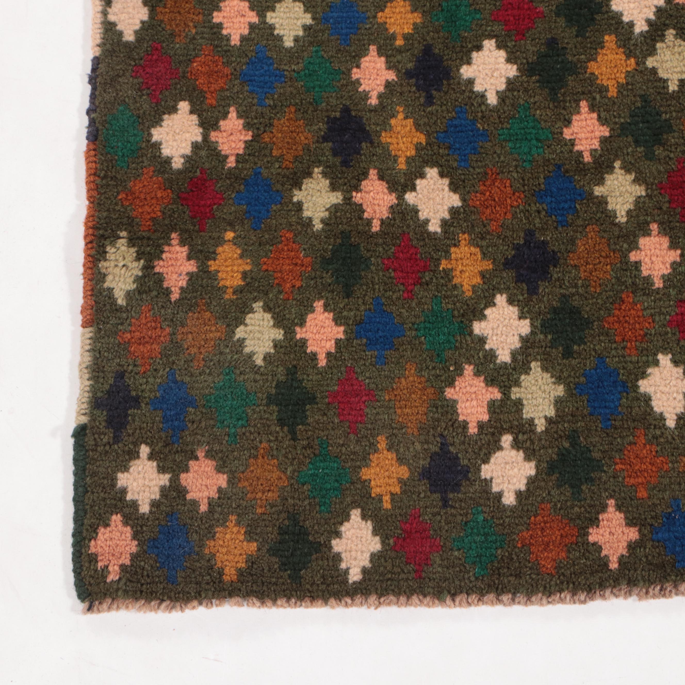 3'2 x 4'8 Hand-Knotted Afghan Baluch Accent Rug