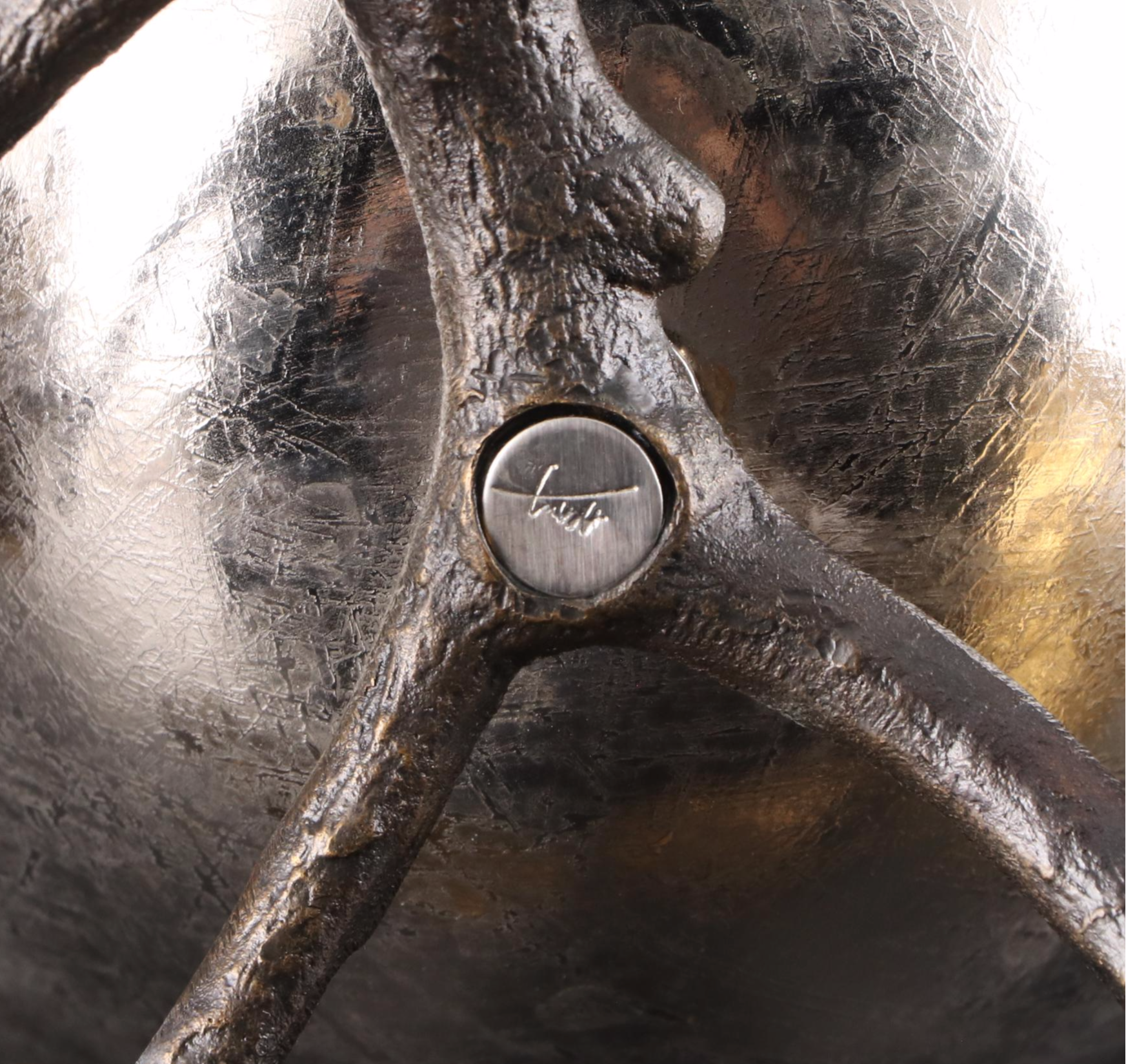 Michael Aram Stainless Steel and Oxidized Brass "Butterfly Ginkgo" Vase