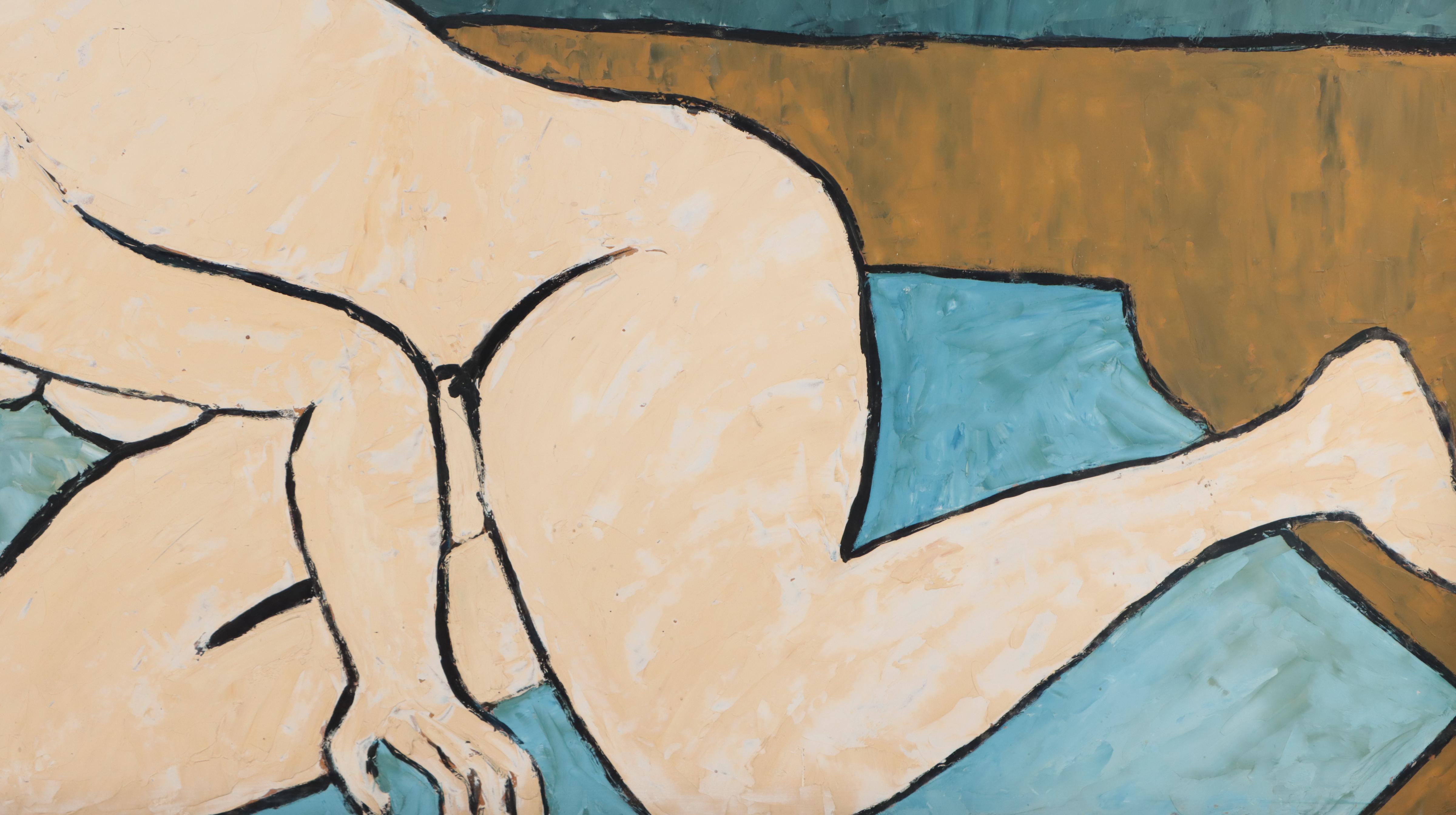 Cedric Chang Oil Painting "Nude Resting," 1961