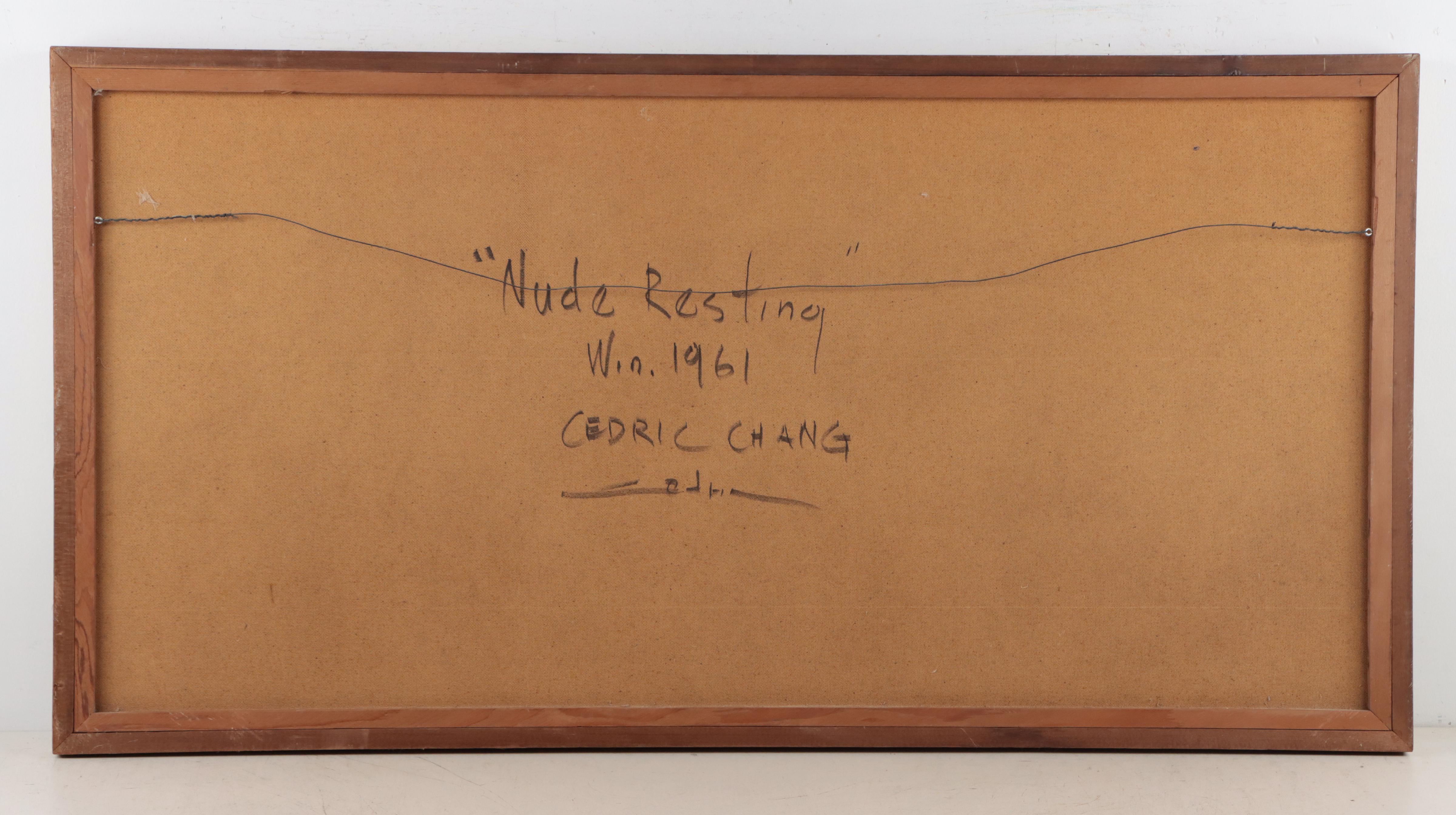 Cedric Chang Oil Painting "Nude Resting," 1961