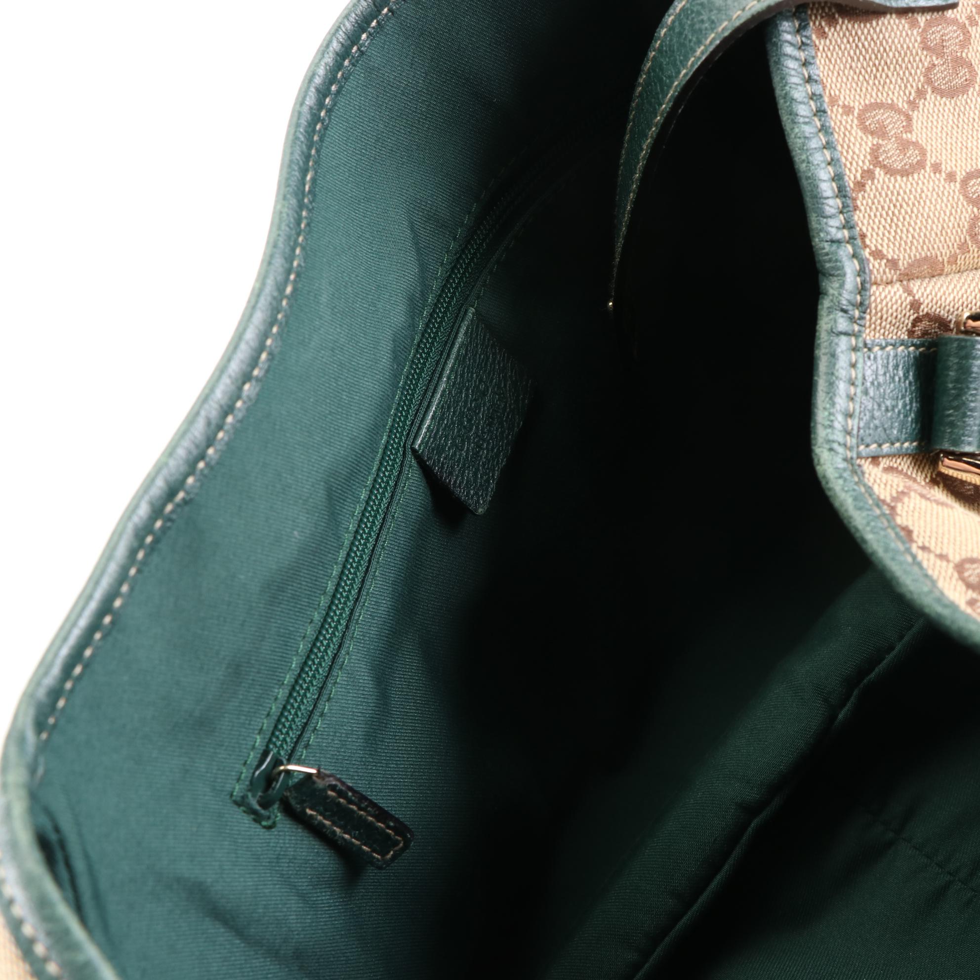 Gucci Abbey GG Canvas and Cinghiale Leather Shoulder Bag