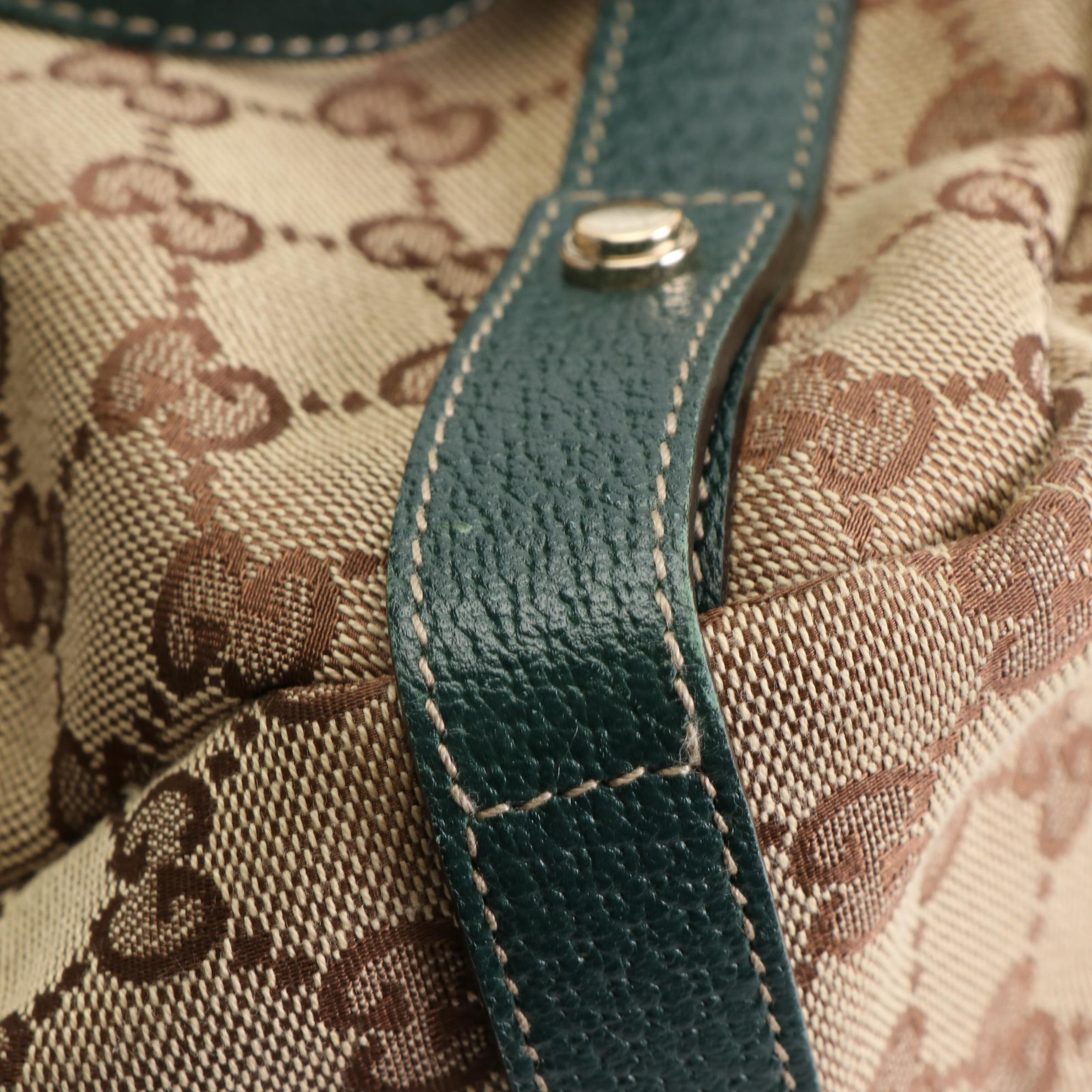 Gucci Abbey GG Canvas and Cinghiale Leather Shoulder Bag