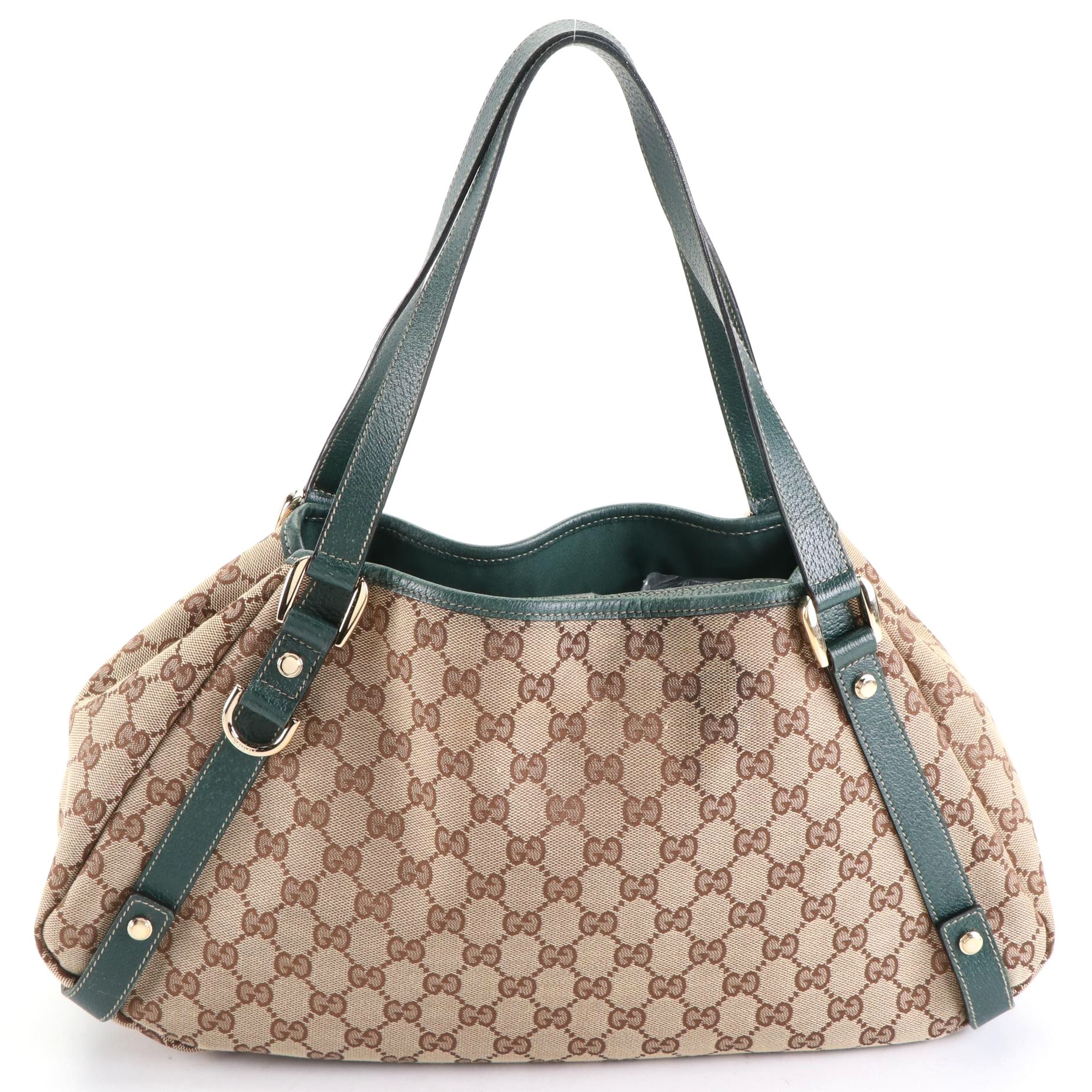 Gucci Abbey GG Canvas and Cinghiale Leather Shoulder Bag