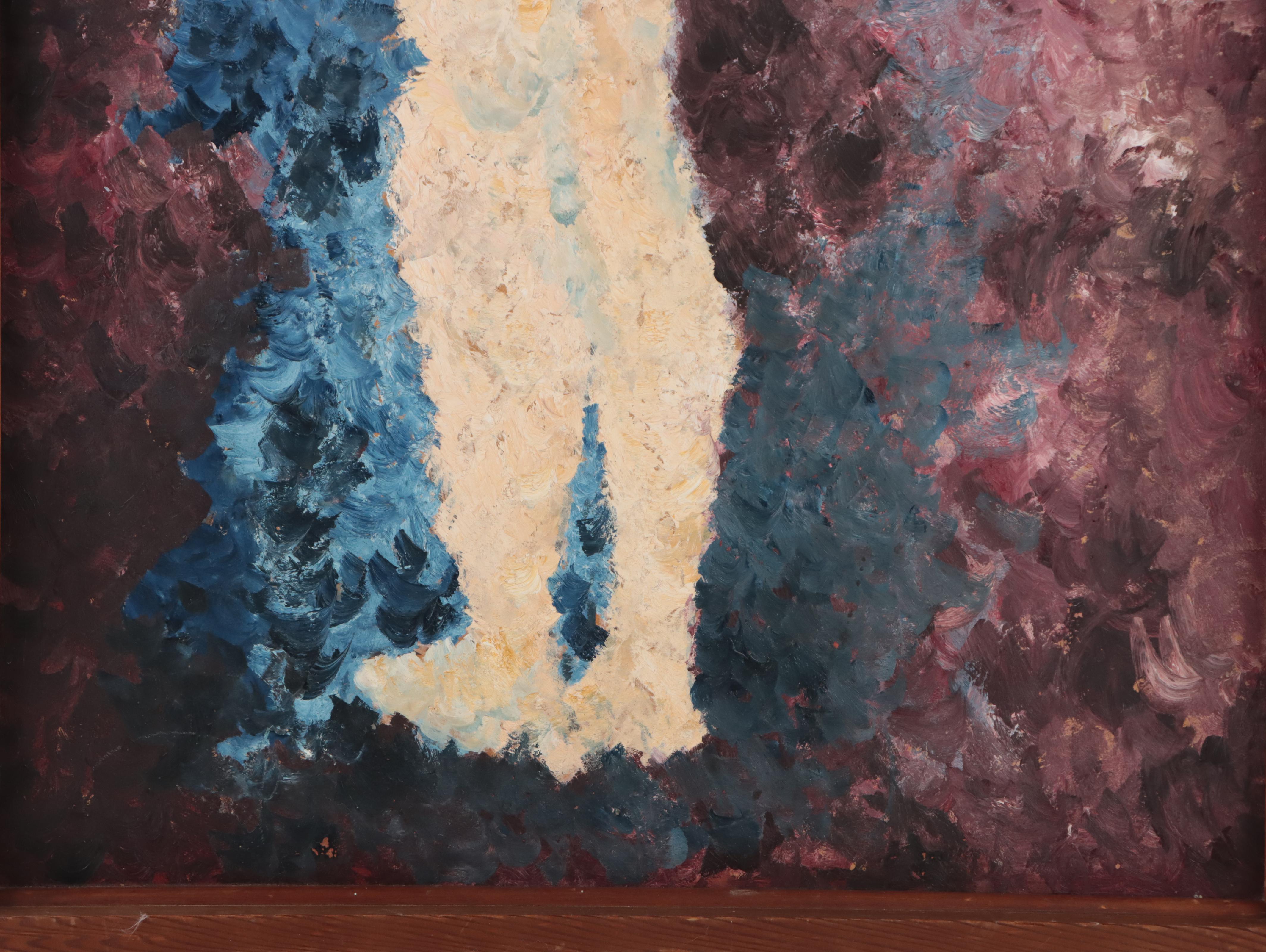 Cedric Chang Oil Painting "Nude With Blue Robe," 1961