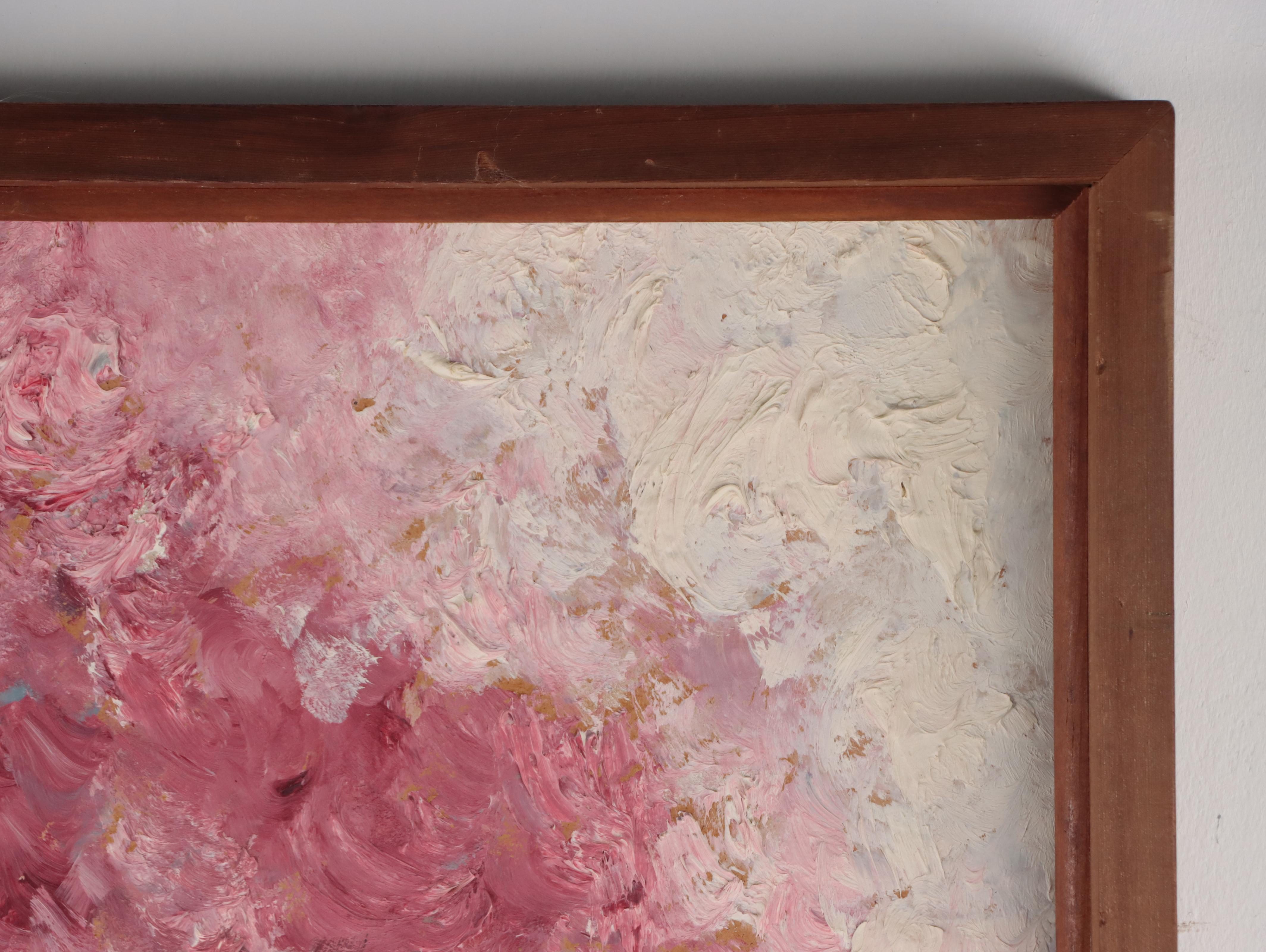 Cedric Chang Oil Painting "Nude With Blue Robe," 1961