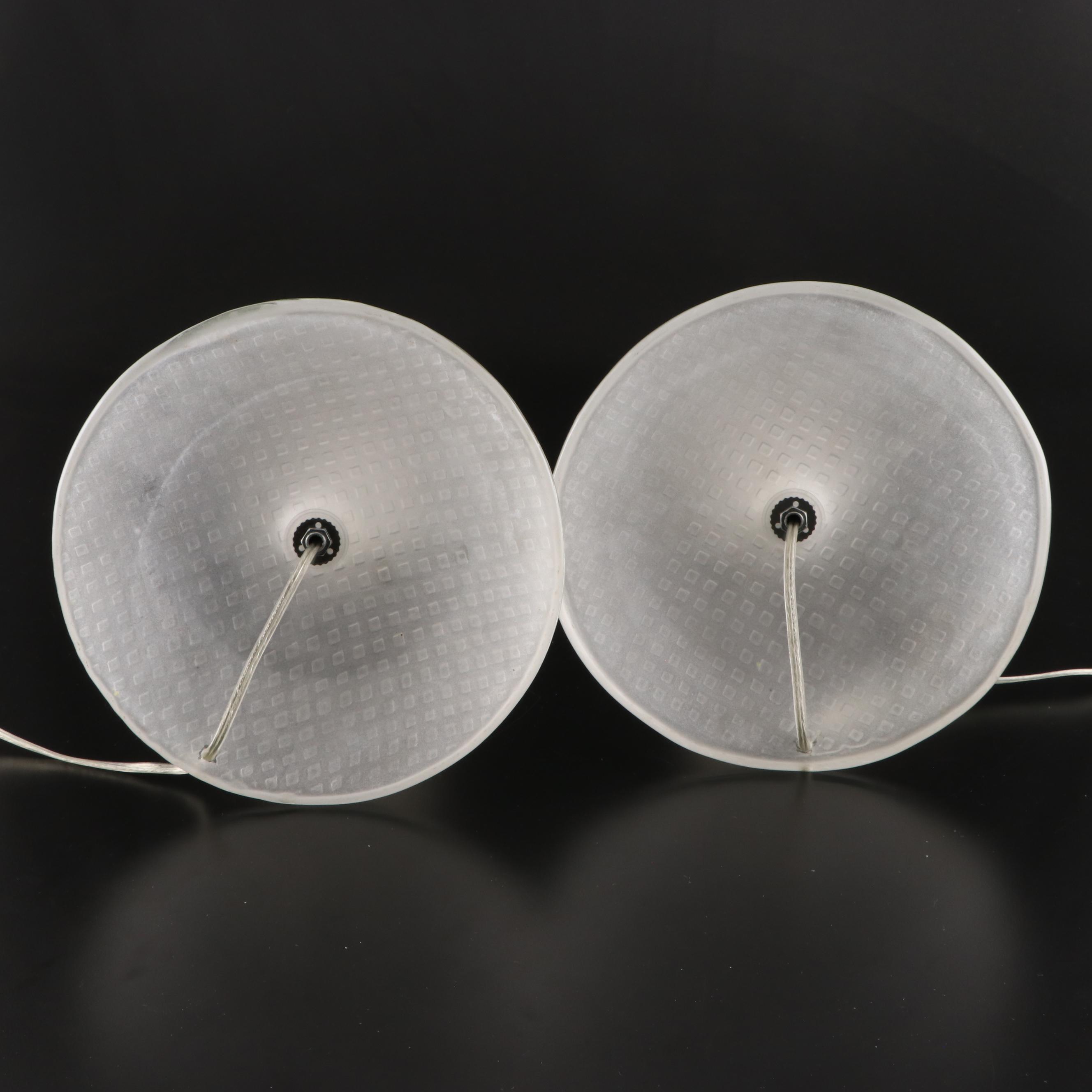 Pair of Stacking Art Glass Table Lamps, Contemporary