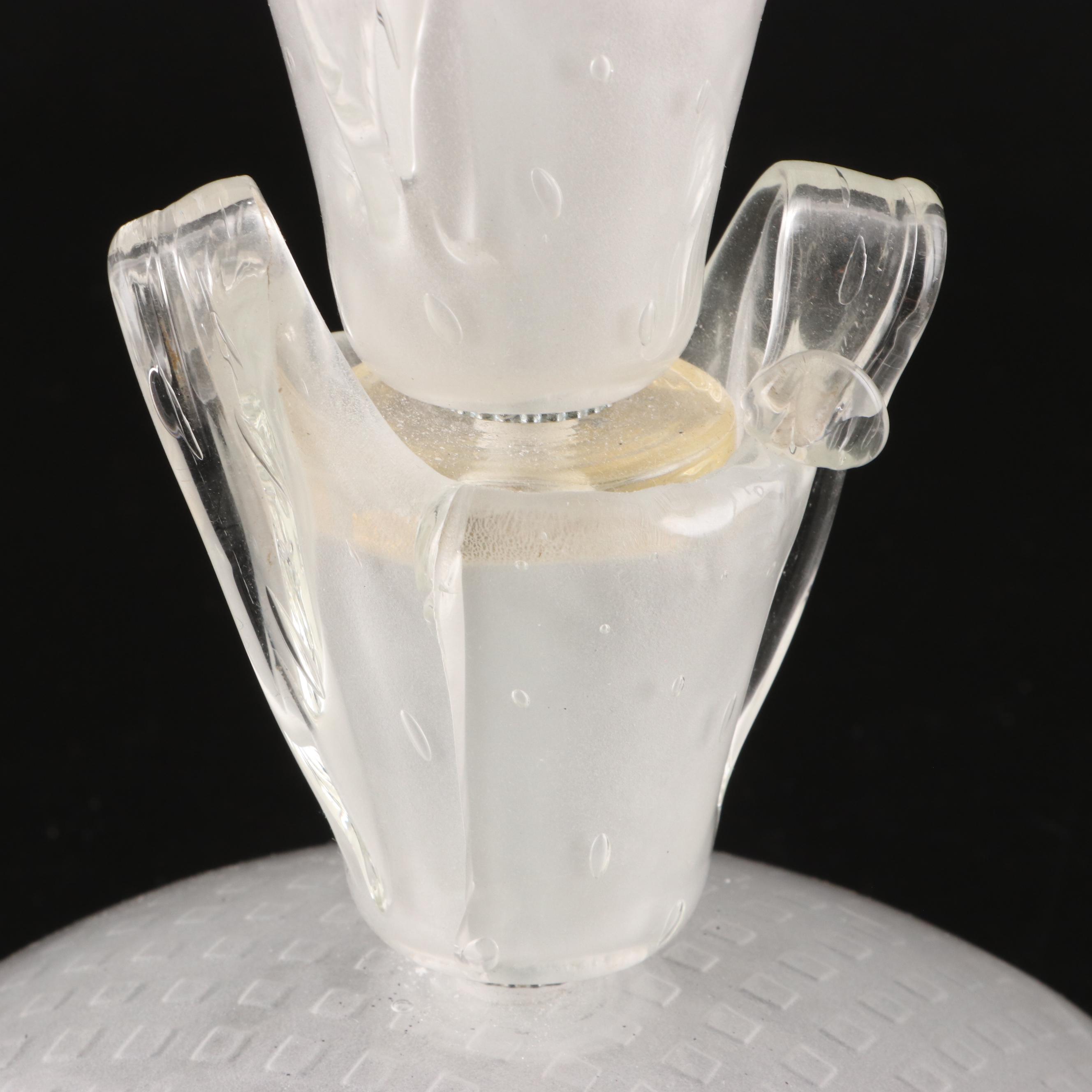 Pair of Stacking Art Glass Table Lamps, Contemporary