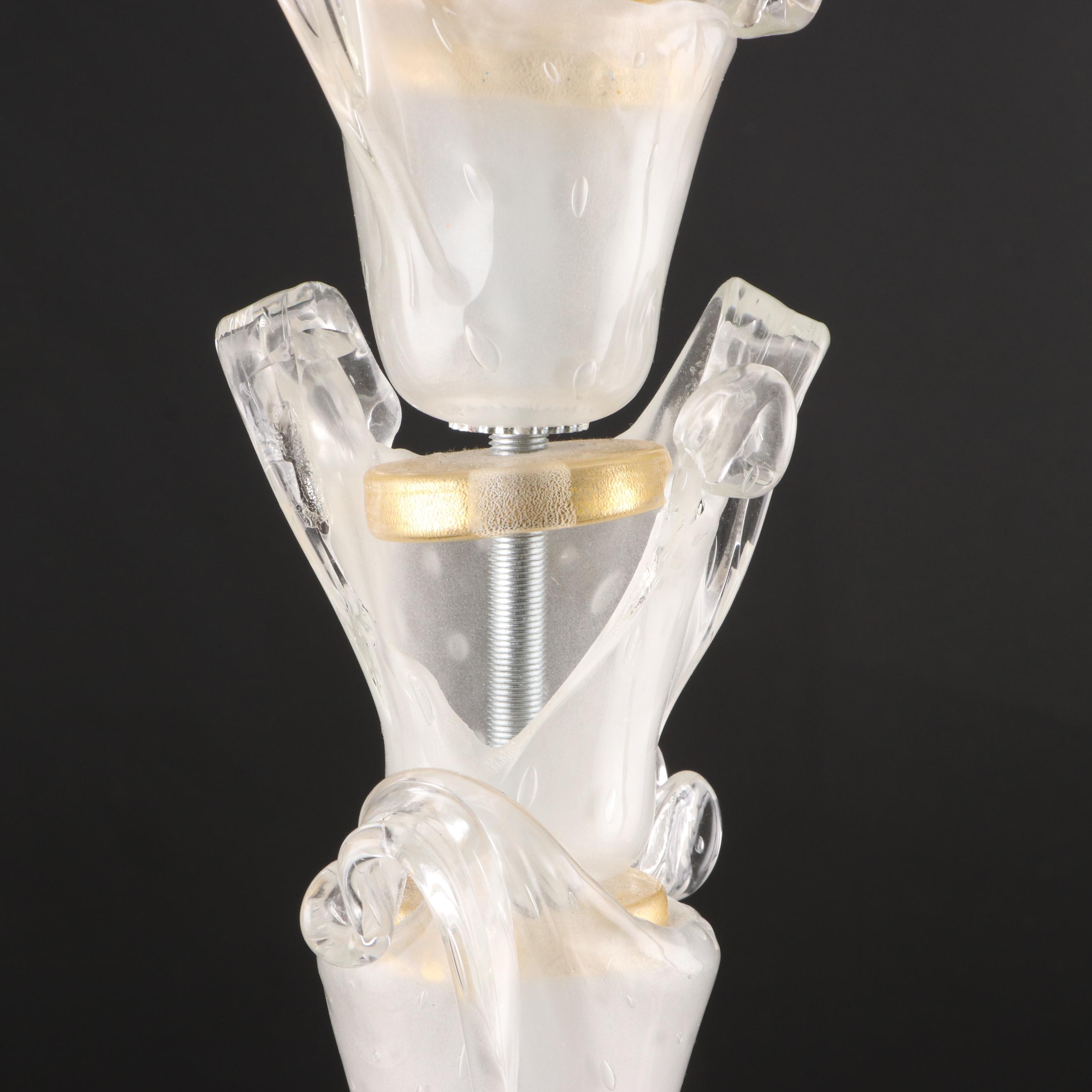 Pair of Stacking Art Glass Table Lamps, Contemporary