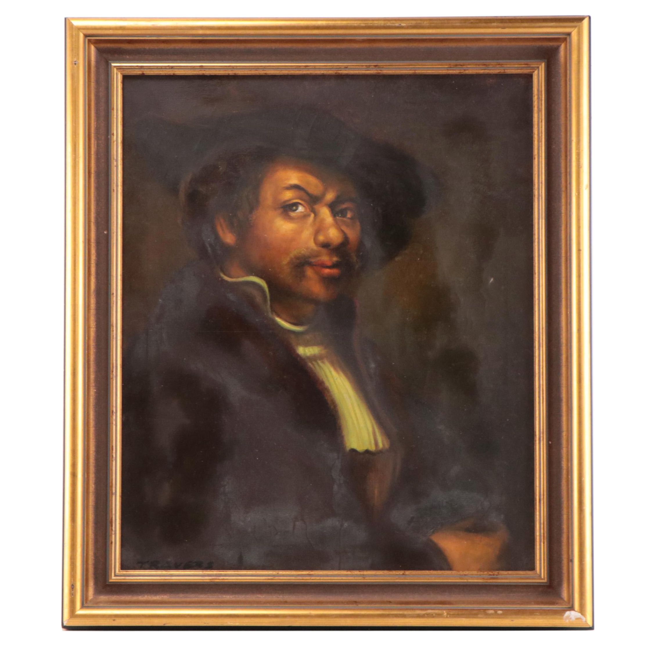Travers Portrait Oil Painting Inspired by Rembrandt
