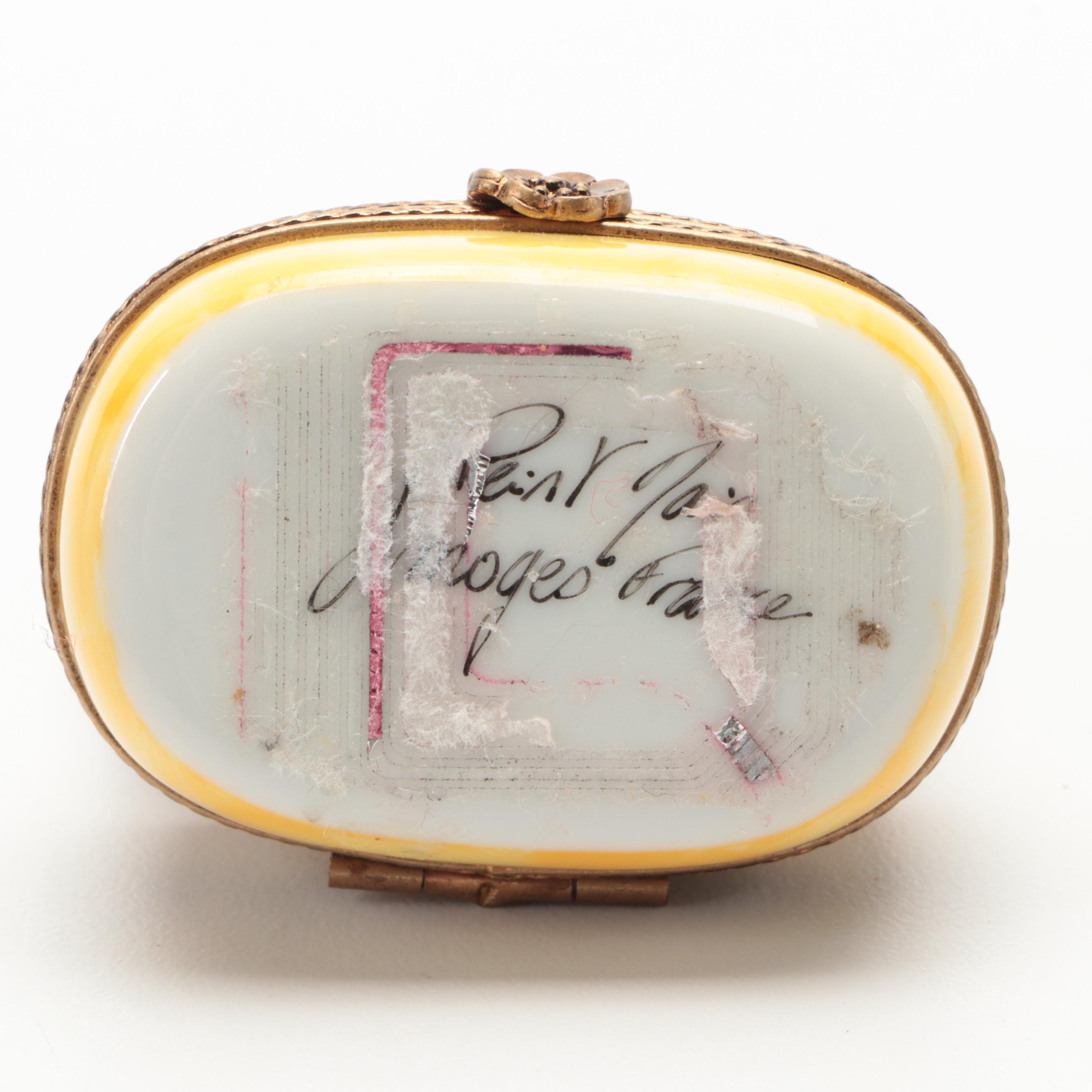 Fruit Bowl, Accordion and Other Limoges Porcelain Boxes