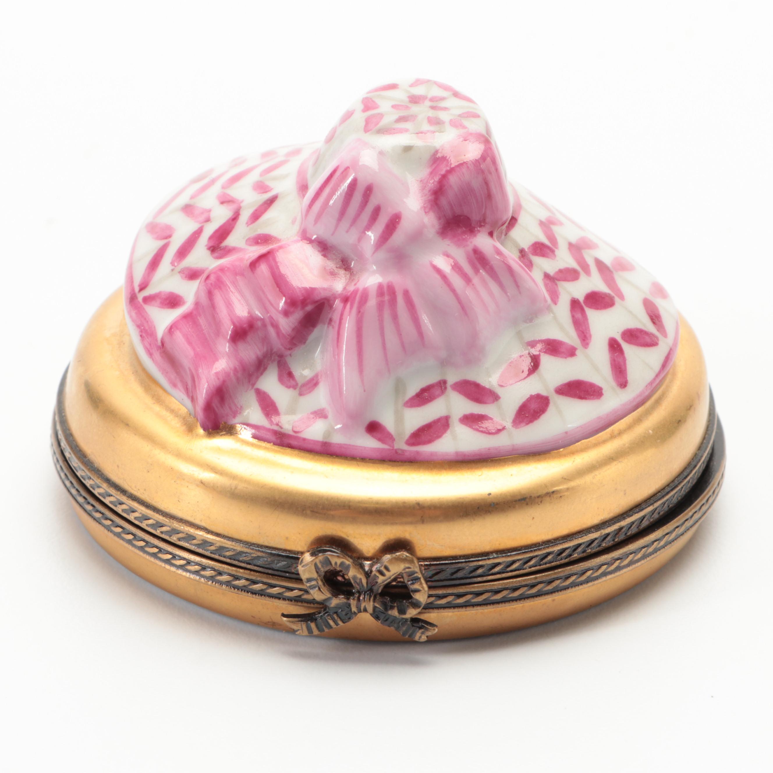 Fruit Bowl, Accordion and Other Limoges Porcelain Boxes