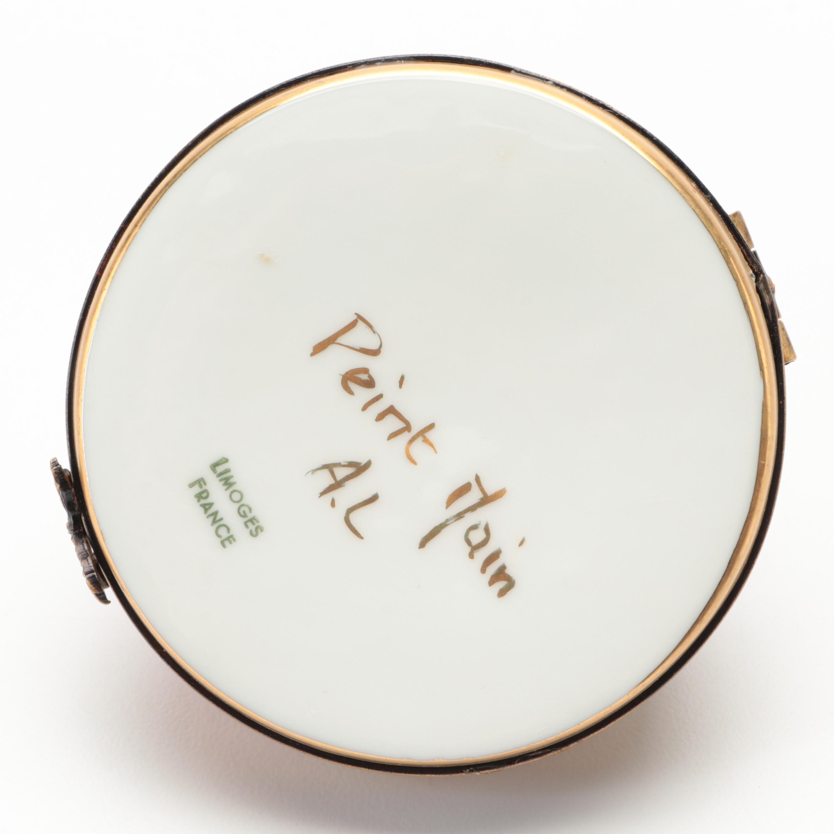 Fruit Bowl, Accordion and Other Limoges Porcelain Boxes