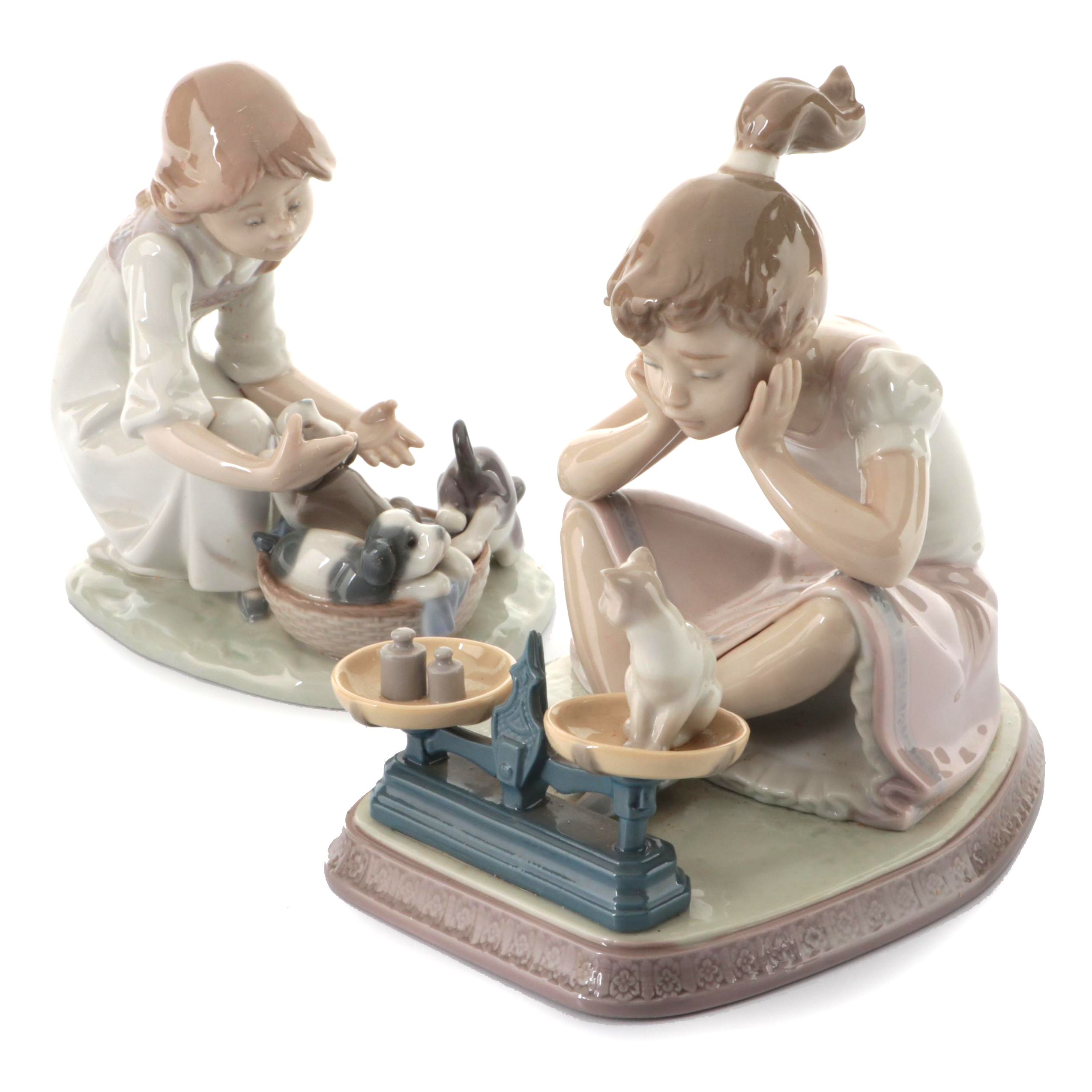 Lladró "Joy in a Basket" and "How You've Grown" Porcelain Figurines
