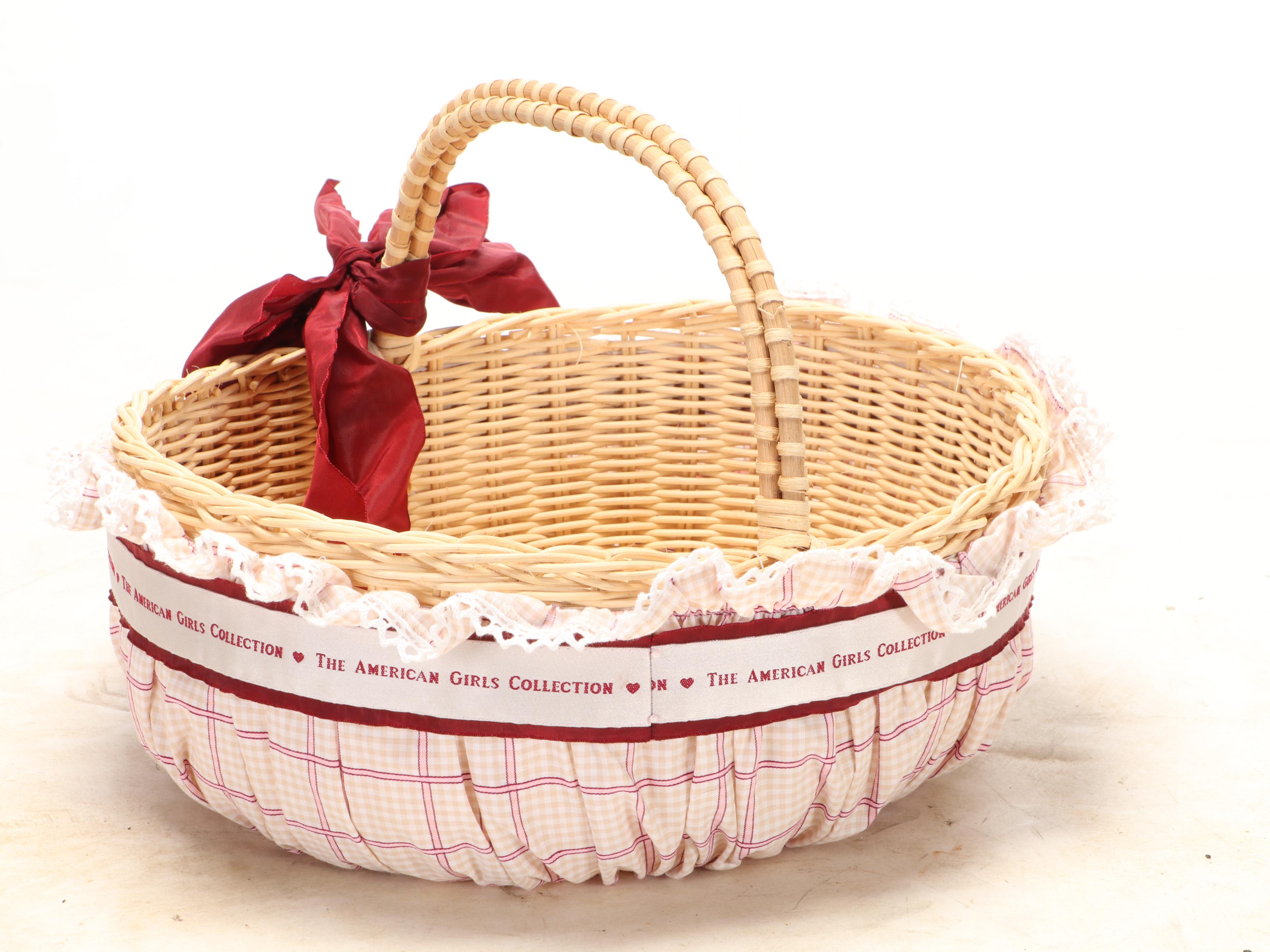 Pleasant Company American Girls Collection Basket and Doll Furniture